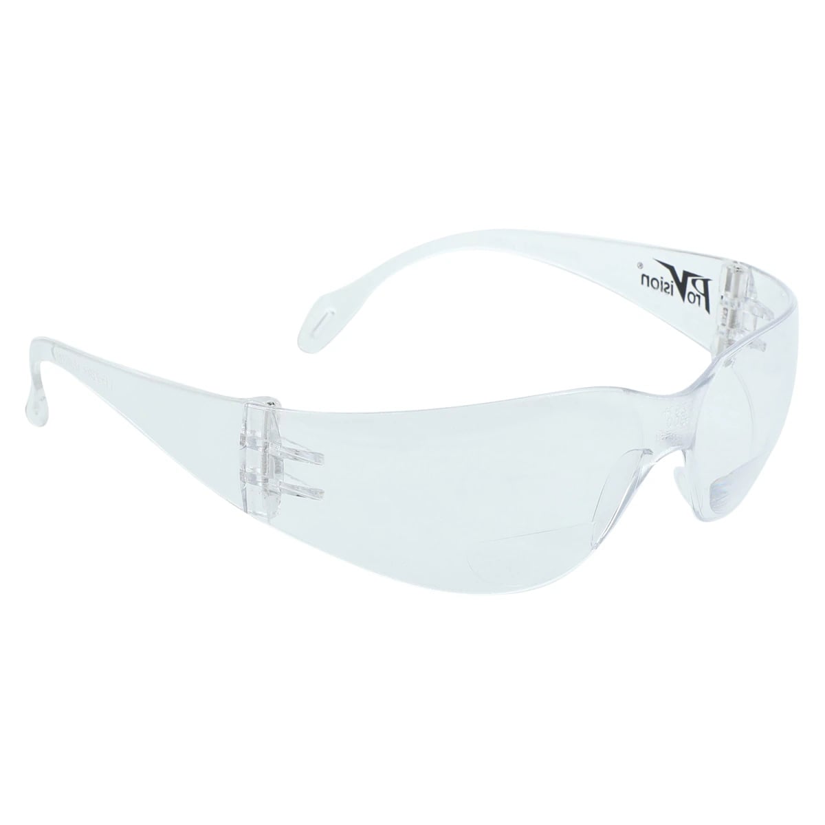 Palmero Cool Wraps Bifocal Safety Eyewear, Clear Frame, Clear Lens, 3.0 Diopter, One Size Fits All