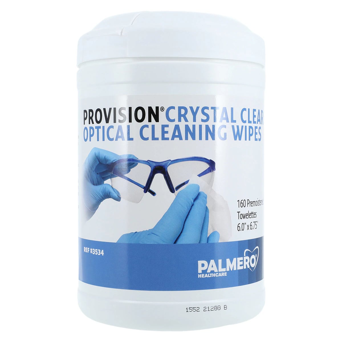 ProVision Crystal Clear Optical Cleaning Wipes, 6" x 6.75", 160 Wipes/Canister, 3534