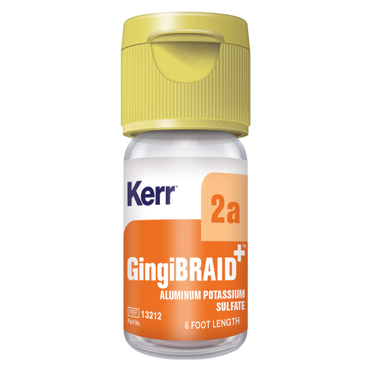 GingiBRAID+ Braided Retraction Cord, Aluminum Potassium Sulfate 10%, Size 2A Medium, Yellow/Green Strand, 72 in, #13212