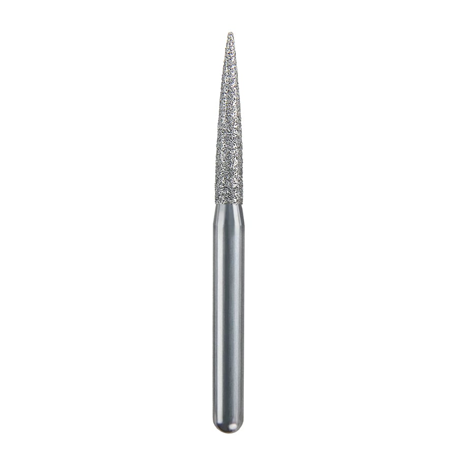Spring Health Products Fine Flame Diamond Bur, Friction Grip, #270.9 / 863-018, 1.8mm Diameter, 9mm Length, Single-Use, 25/Pack