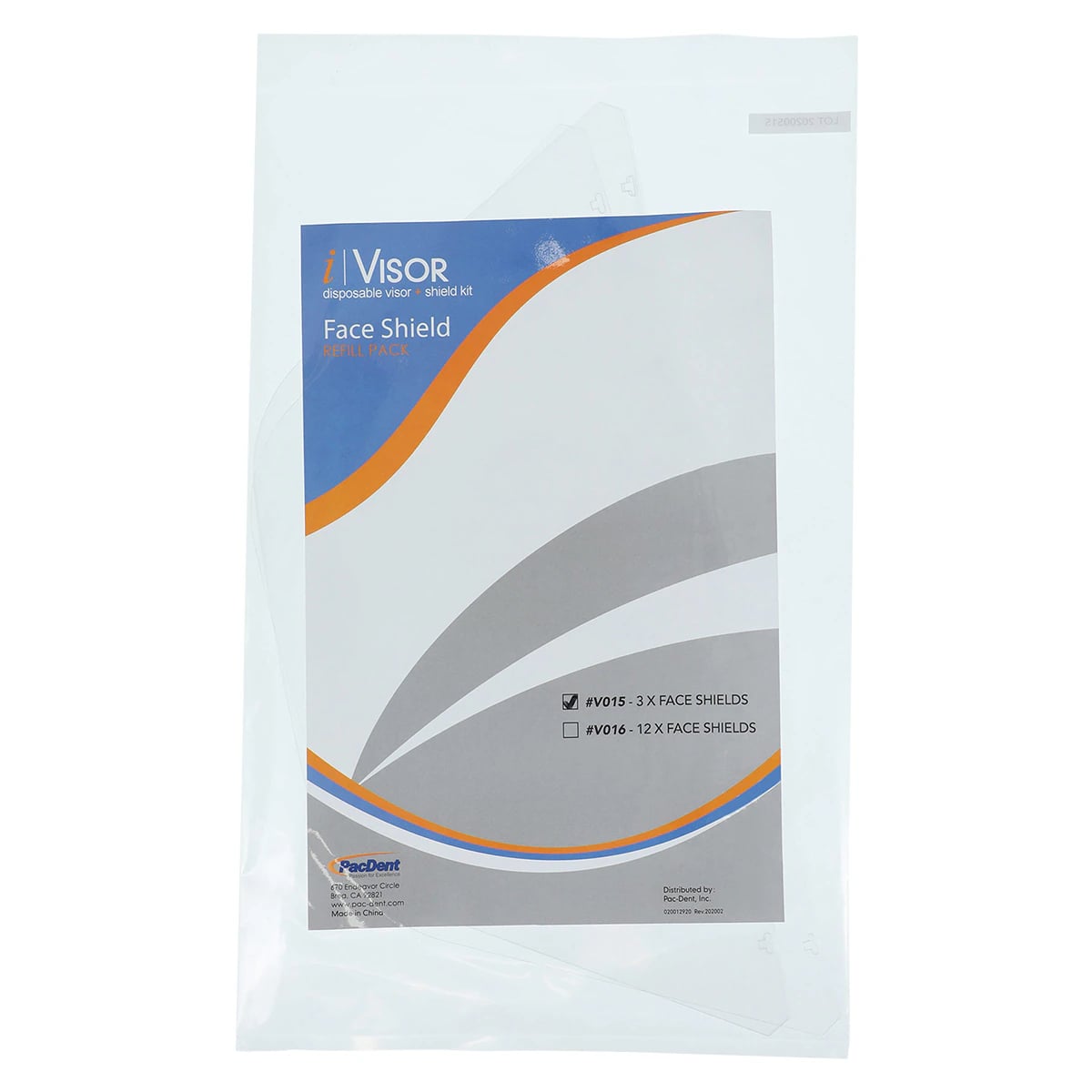 iVisor Replacement Face Shields, Anti-Fog, Clear, 3/Pk, V015