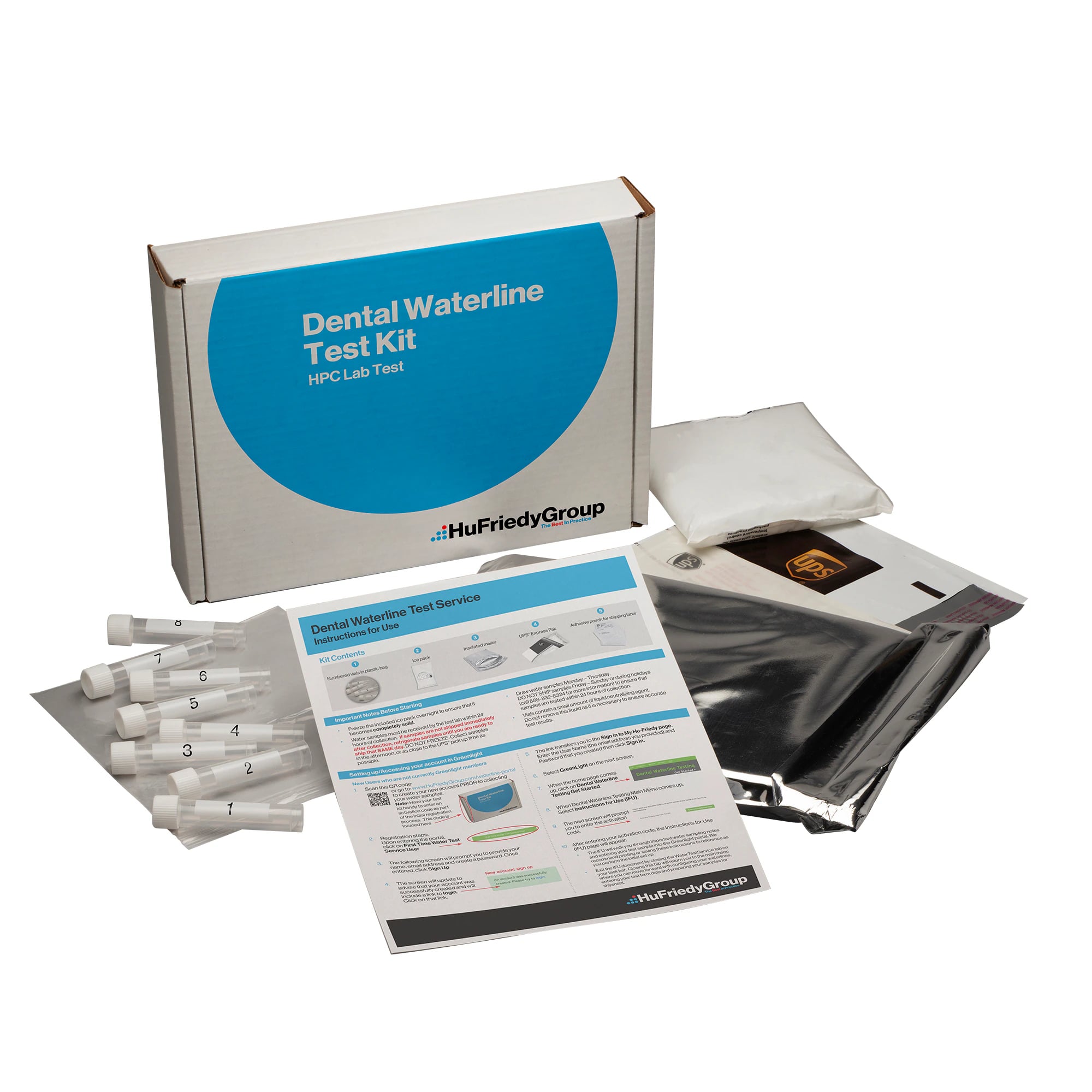 Hu-Friedy Dental Waterline Test Kit, HPC Lab Test, Mail-In, 4 Vials, IMS-2004