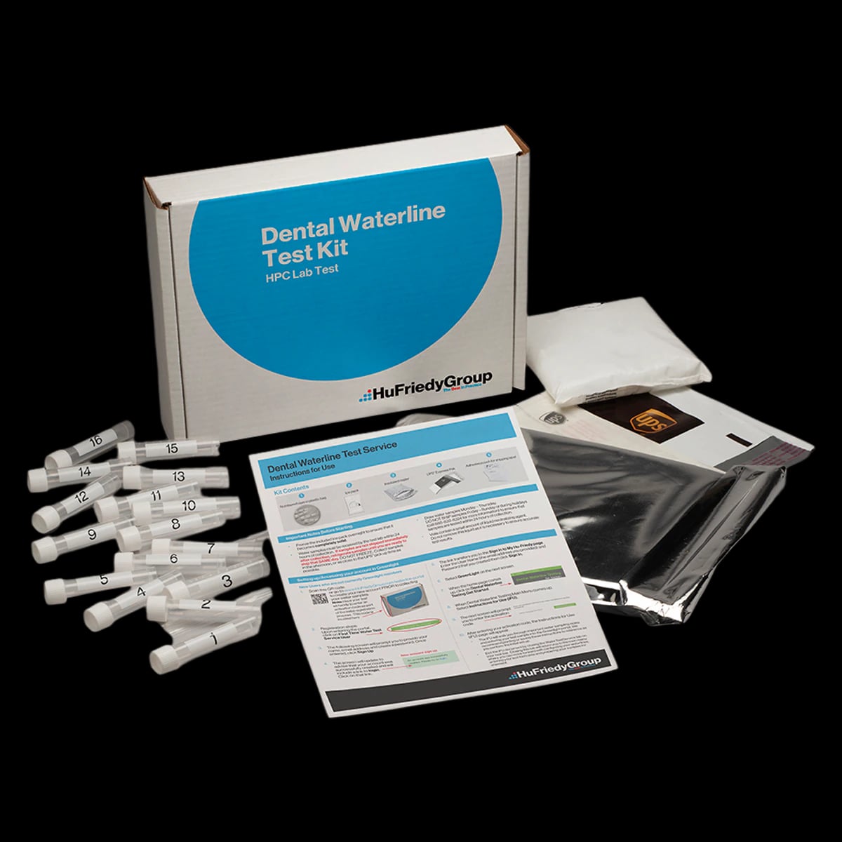 Hu-Friedy Dental Waterline Test Kit, HPC Lab Test, 16 Vials, IMS-2016