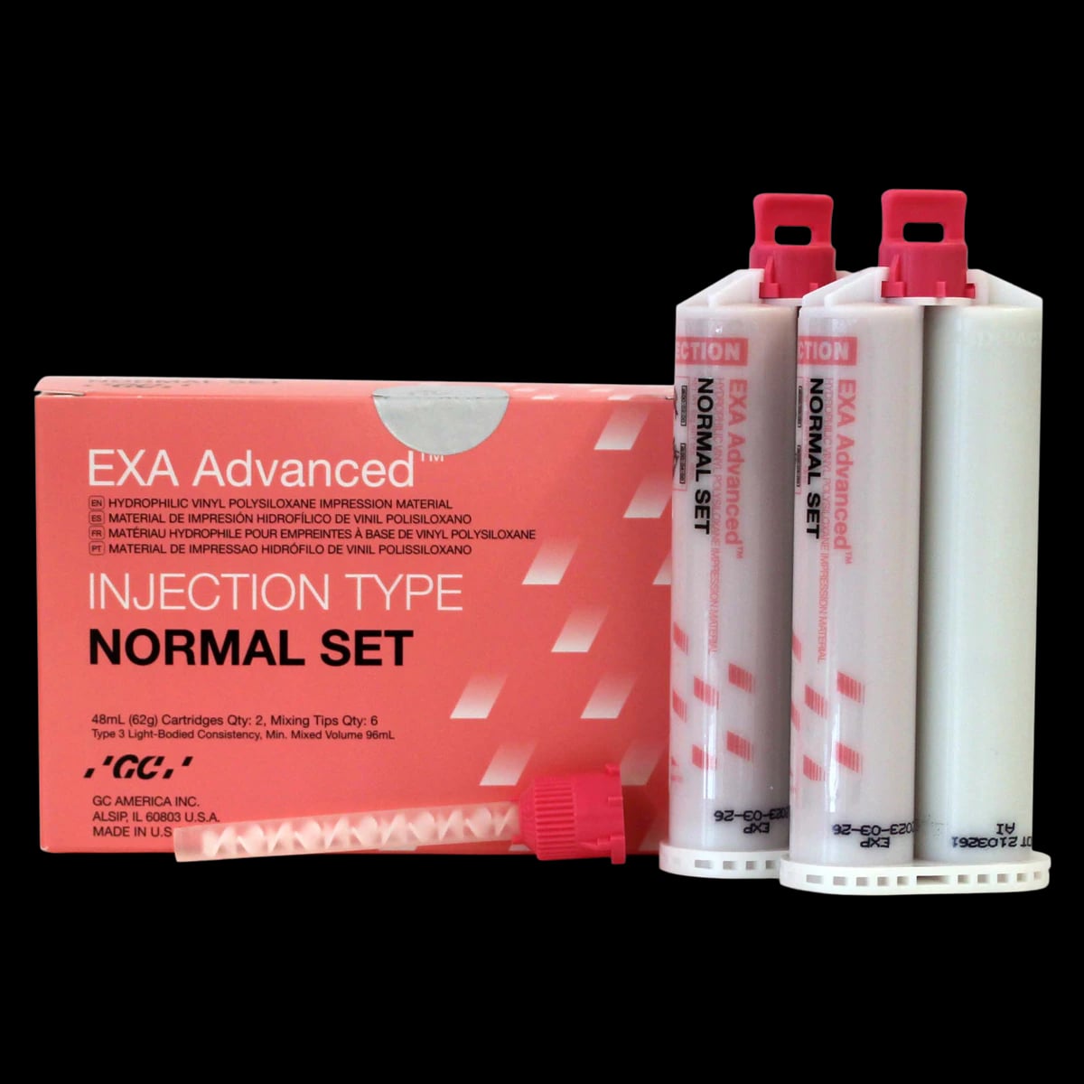 EXA Advanced VPS Impression Material, Injection (Light Body), Normal Set, 48 mL Cartridges, 2/Pk, 137119