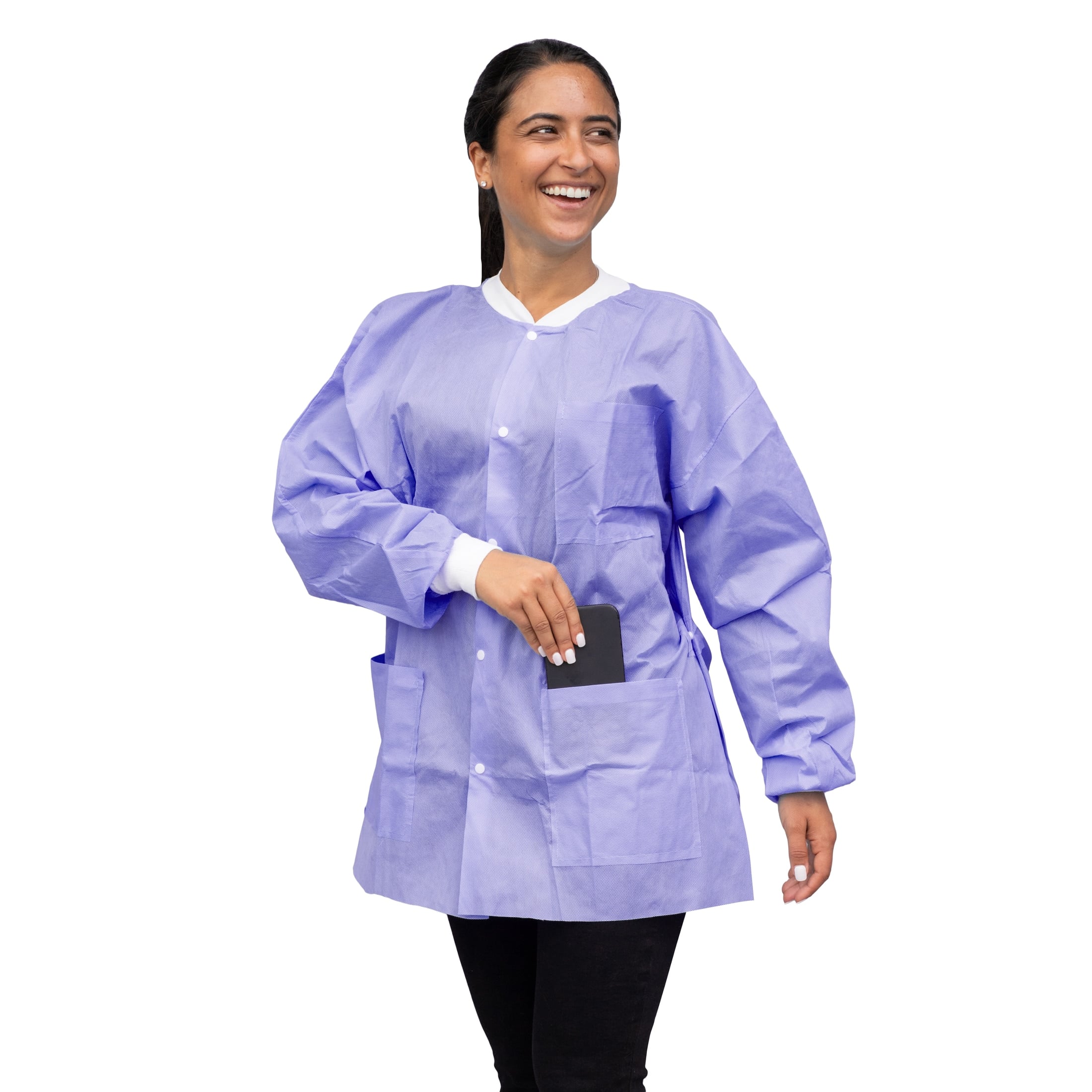 FitMe Lab Jacket, Purple, Large, 10/Bag, UGJ-6504-L