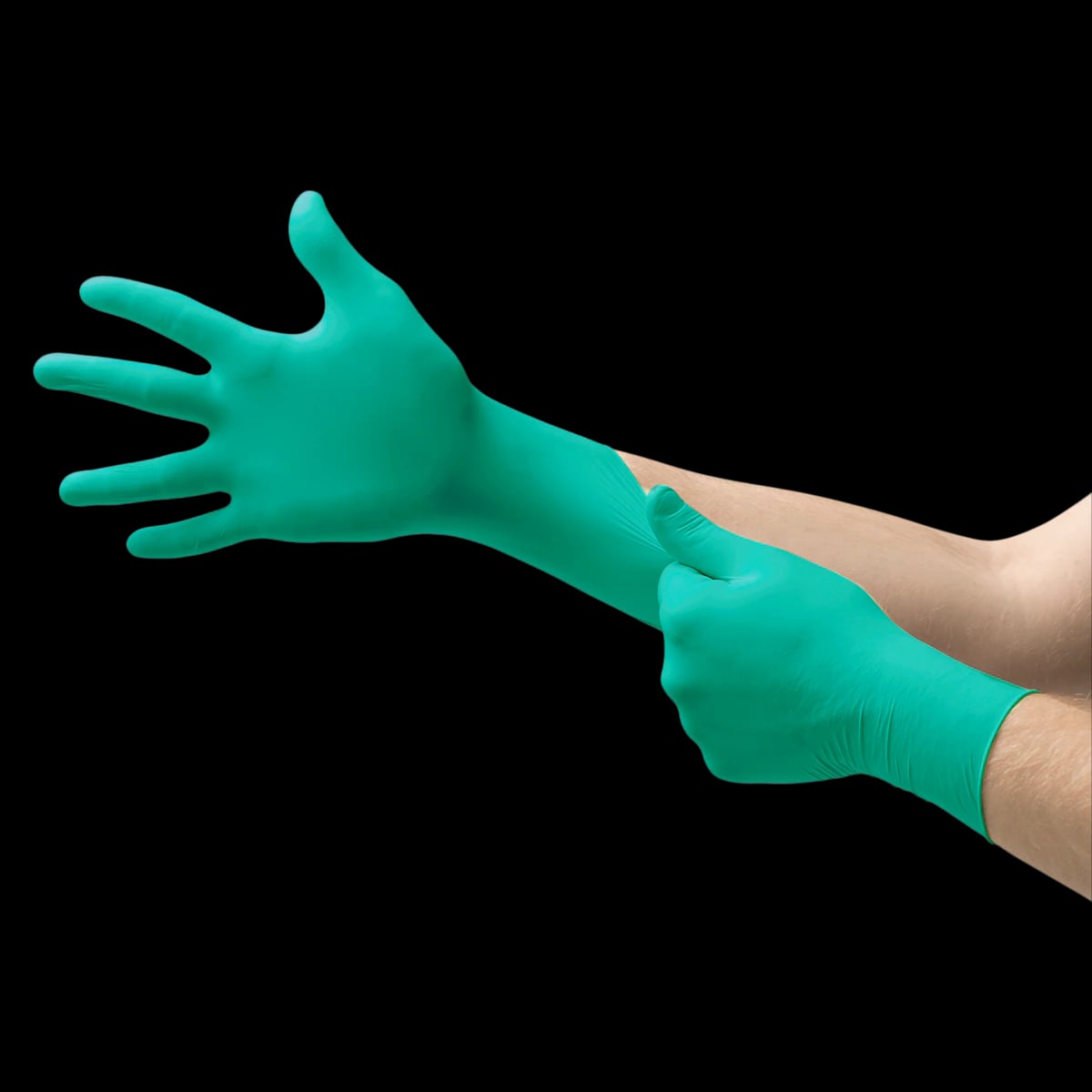 Microflex Neogard Touch 73-737 Neoprene Exam Gloves, Powder-Free, Latex-Free, Green, X-Small, 200/Box