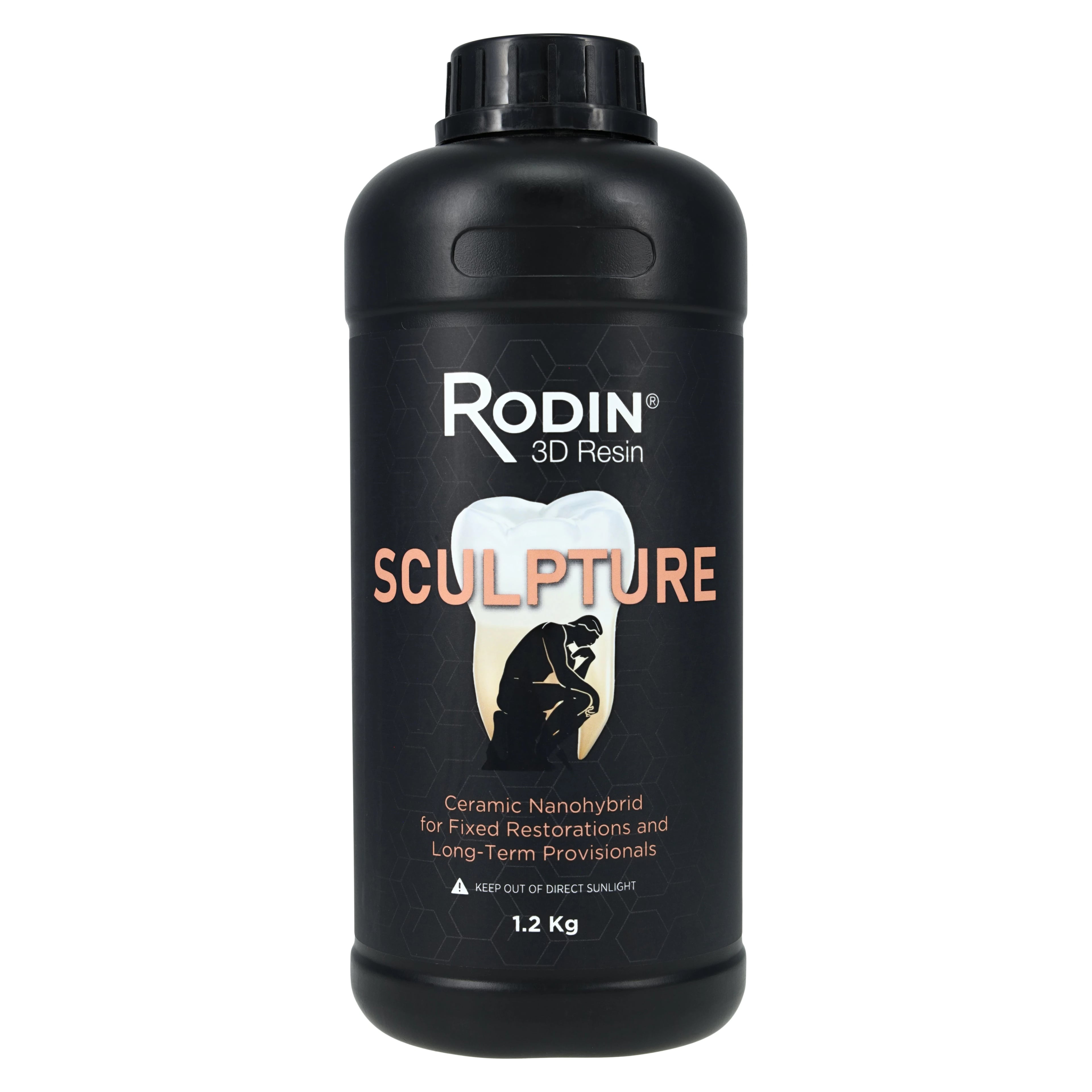 Rodin Sculpture Ceramic Nanohybrid 3D Printing Resin, Shade A1, 1.2 kg Bottle, 3DR-CNR-A1-1200
