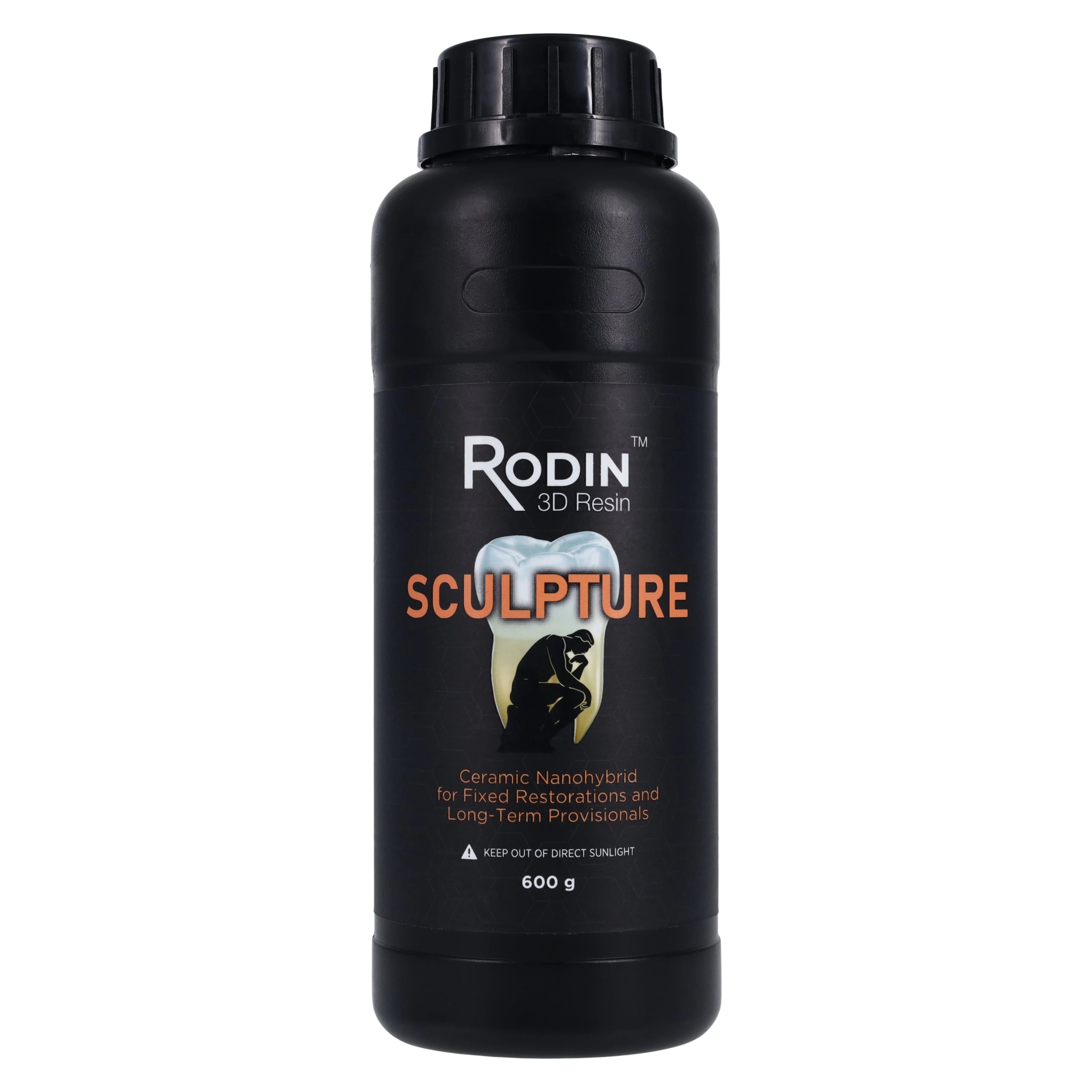 Rodin Sculpture Ceramic Nanohybrid 3D Printing Resin, Shade A1, 600 g Bottle, 3DR-CNR-A1-600