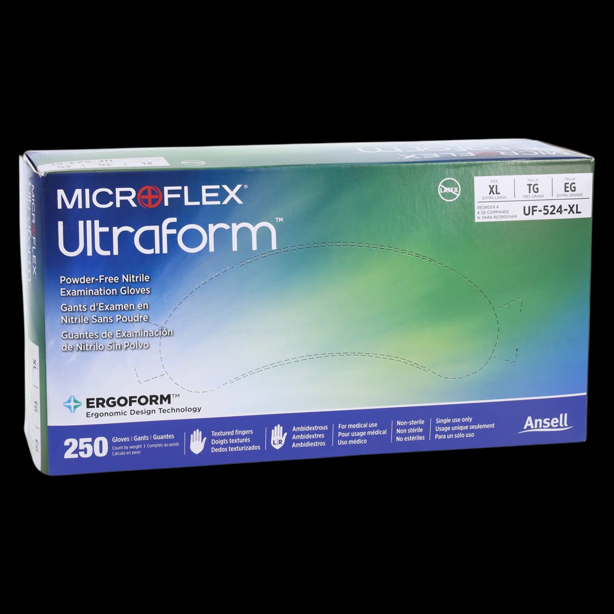 Ultraform Powder-Free Nitrile Exam Gloves, Small/Medium, Cobalt Blue, 300/Box, UF-524-S/M