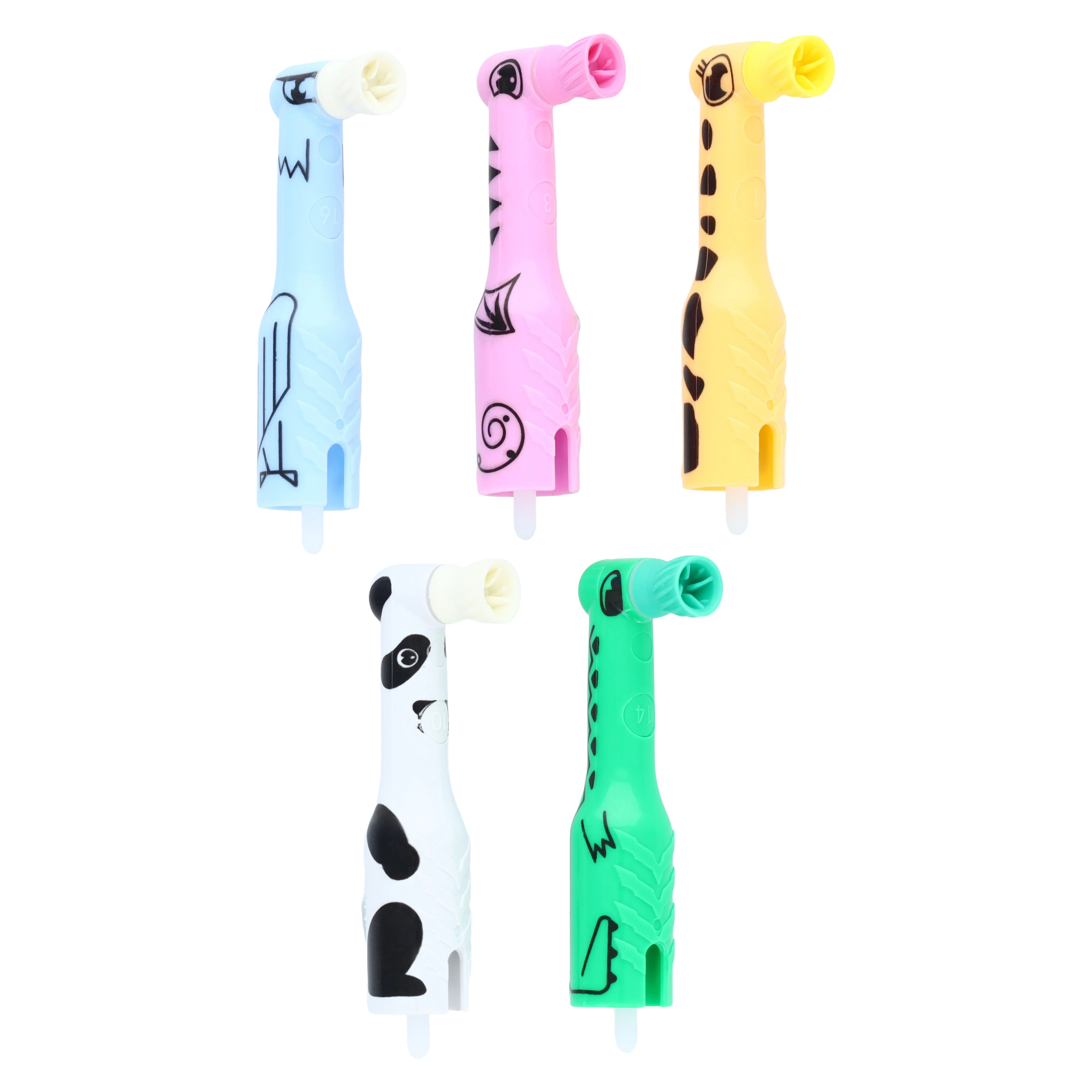 FUNimal™ Pedo Disposable Prophy Angle, Regular Soft Cup, Assorted Animal Designs, Latex-Free, 100/Box, 167-100R