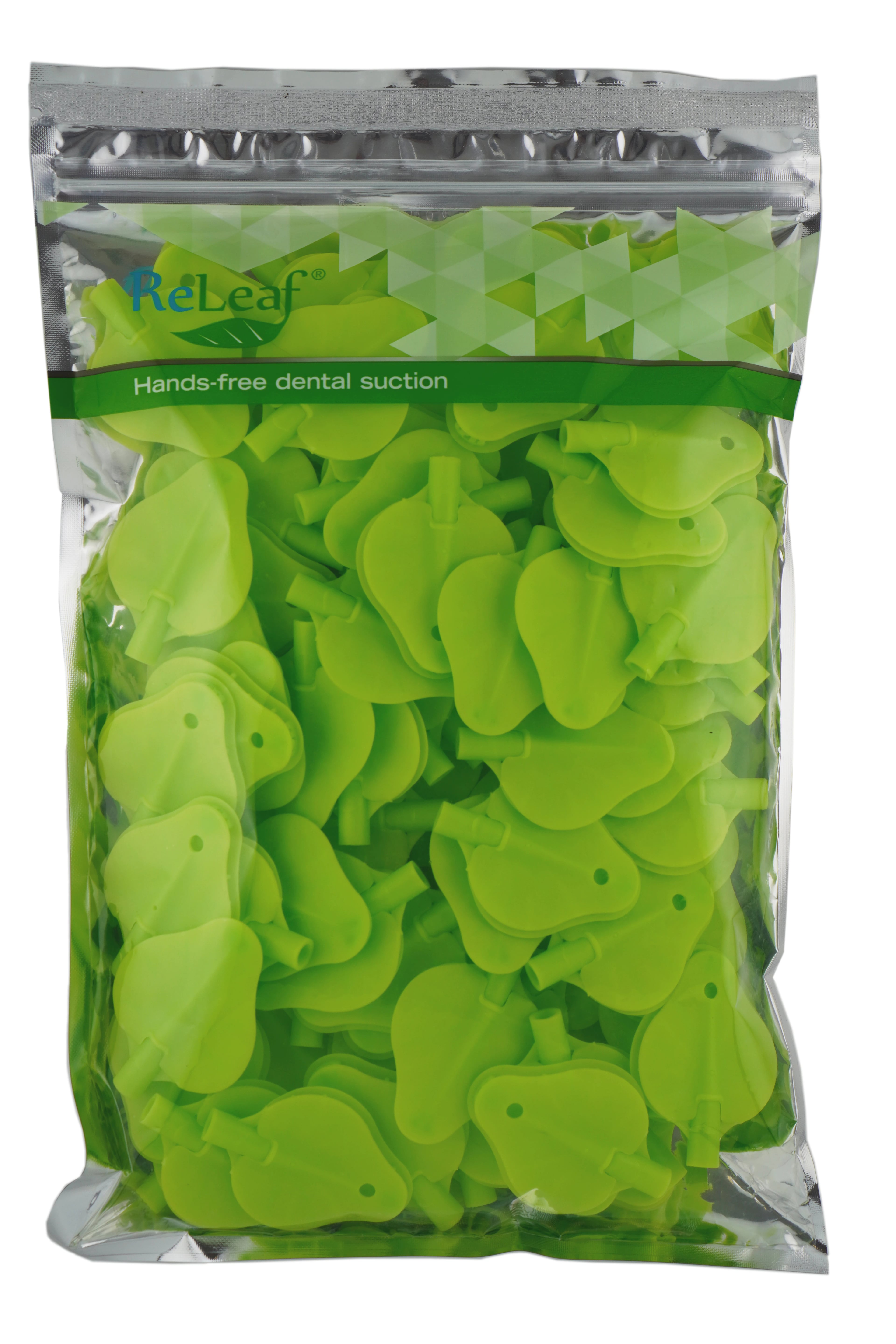 ReLeaf High Volume Evacuator (HVE) System Refill Leaves, Latex-Free & BPA-Free, Green, Universal Adult, 100/Pk, RLF10040