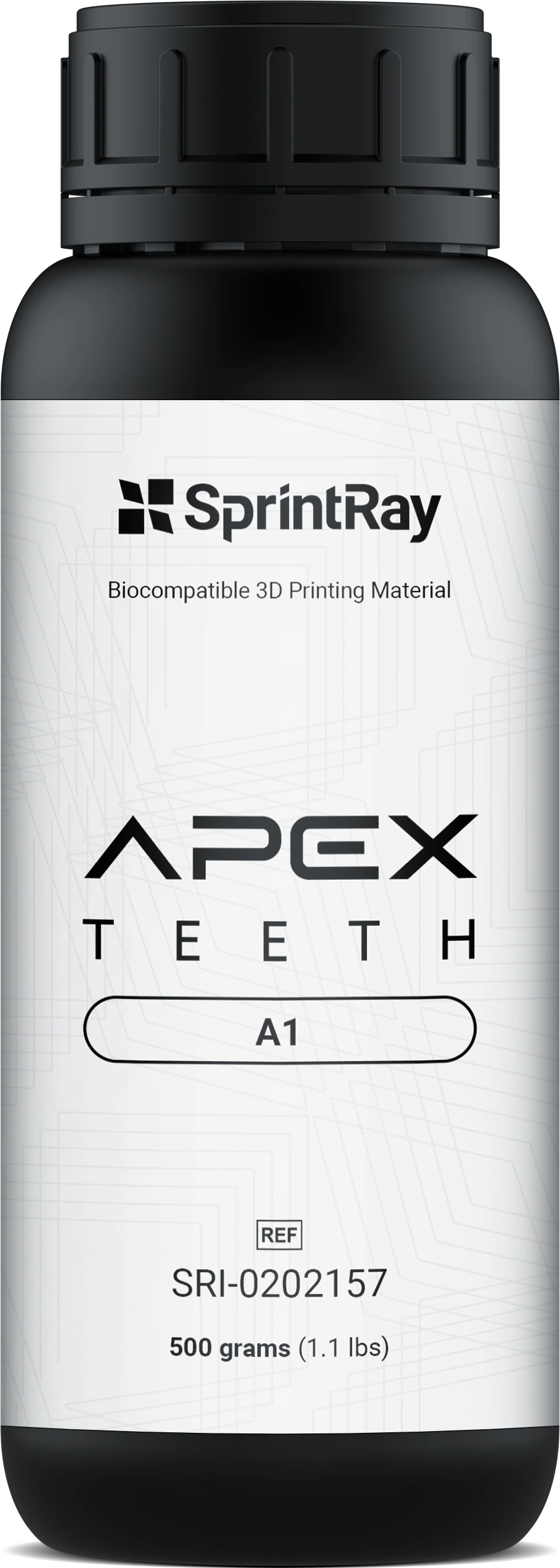 SprintRay APEX Teeth Nanoceramic Denture Teeth Resin, Shade A1, 500 g Bottle