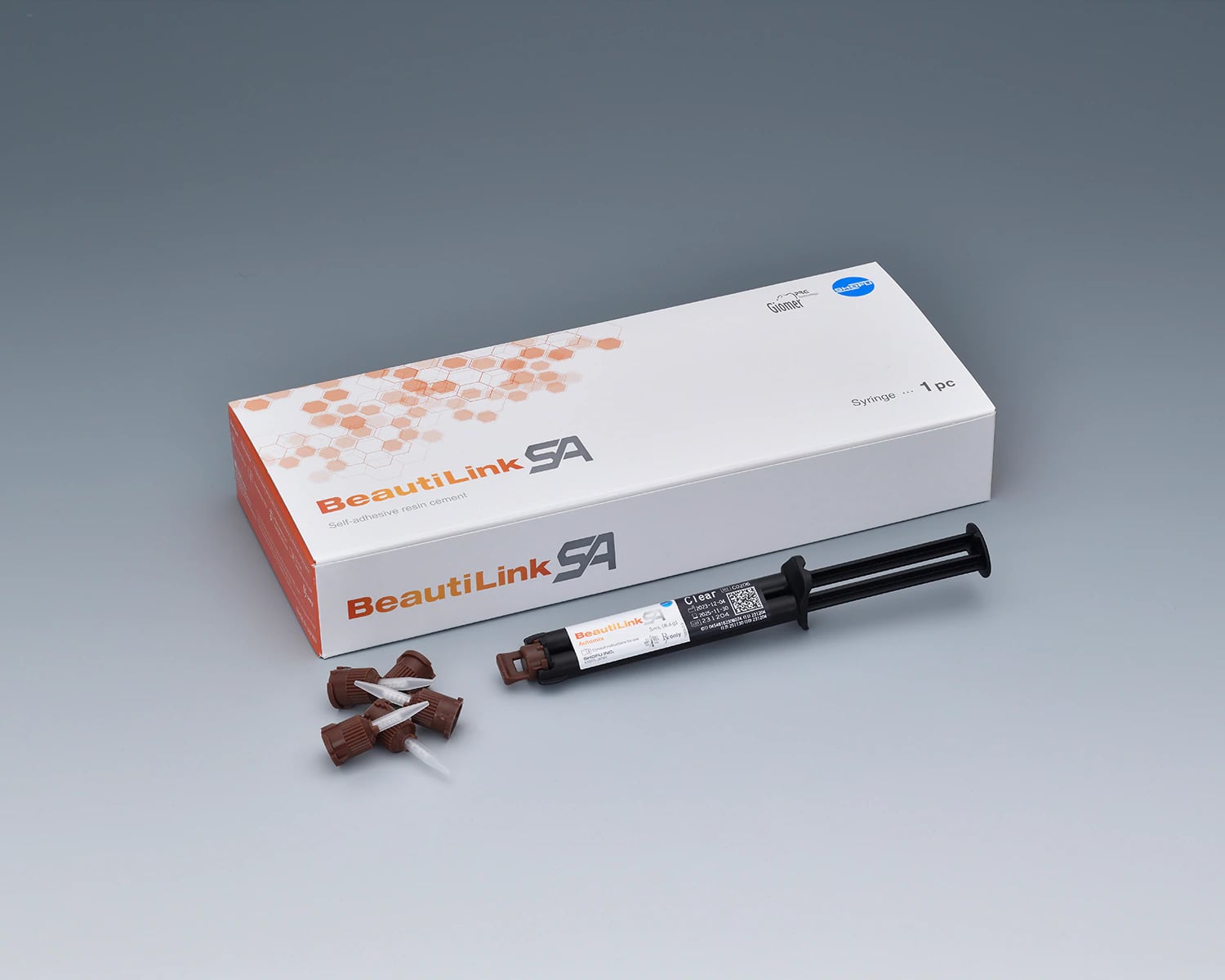 BeautiLink SA Self-Adhesive Dual-Cure Automix Resin Cement, Clear, 5 mL (8.6 g) Syringe, 1/Pk, C0203