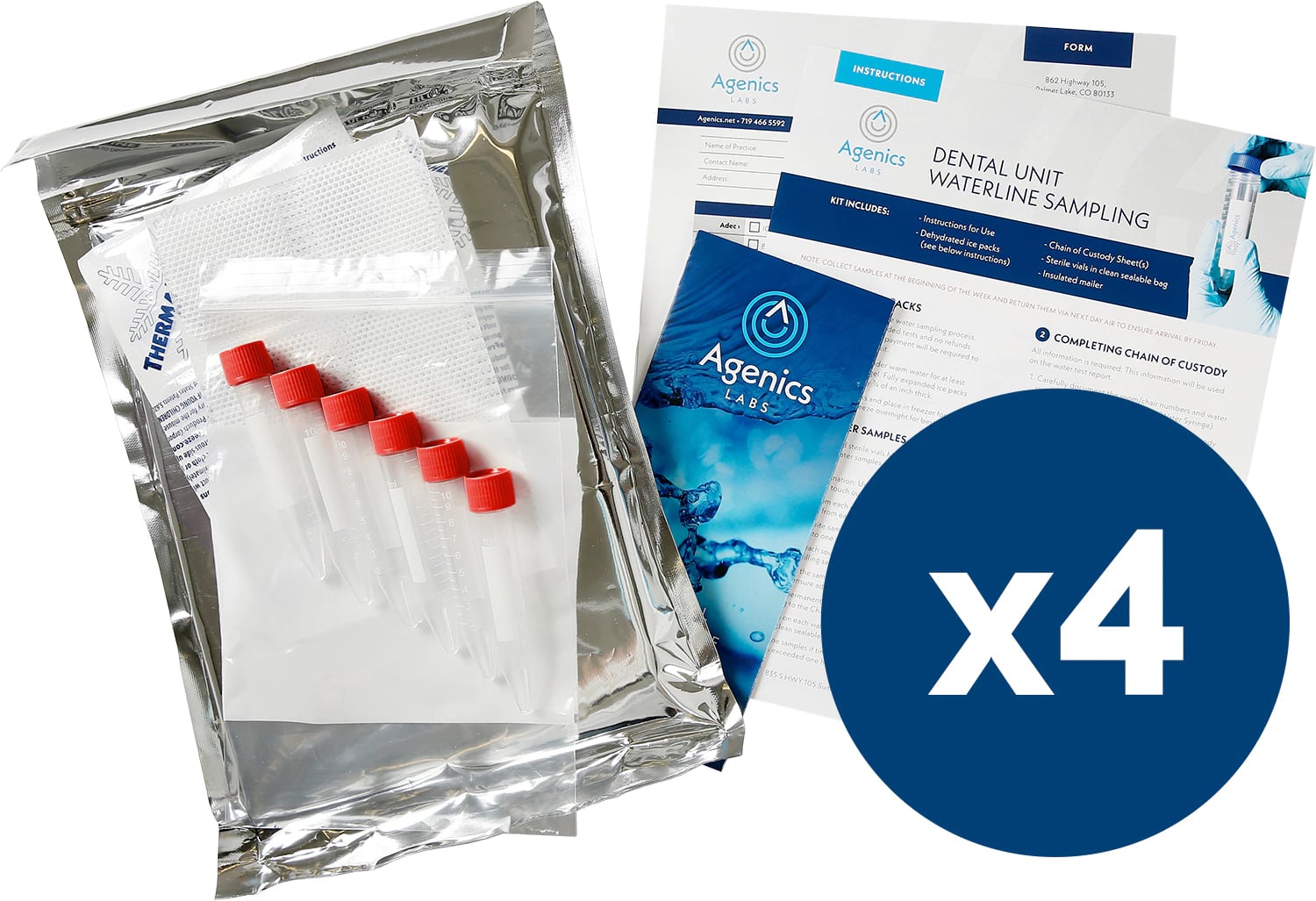 RapidCheck Flow Cytometry Dental Unit Waterline 6 Vial Kits Annual Pack of 4, RC-6-1Y