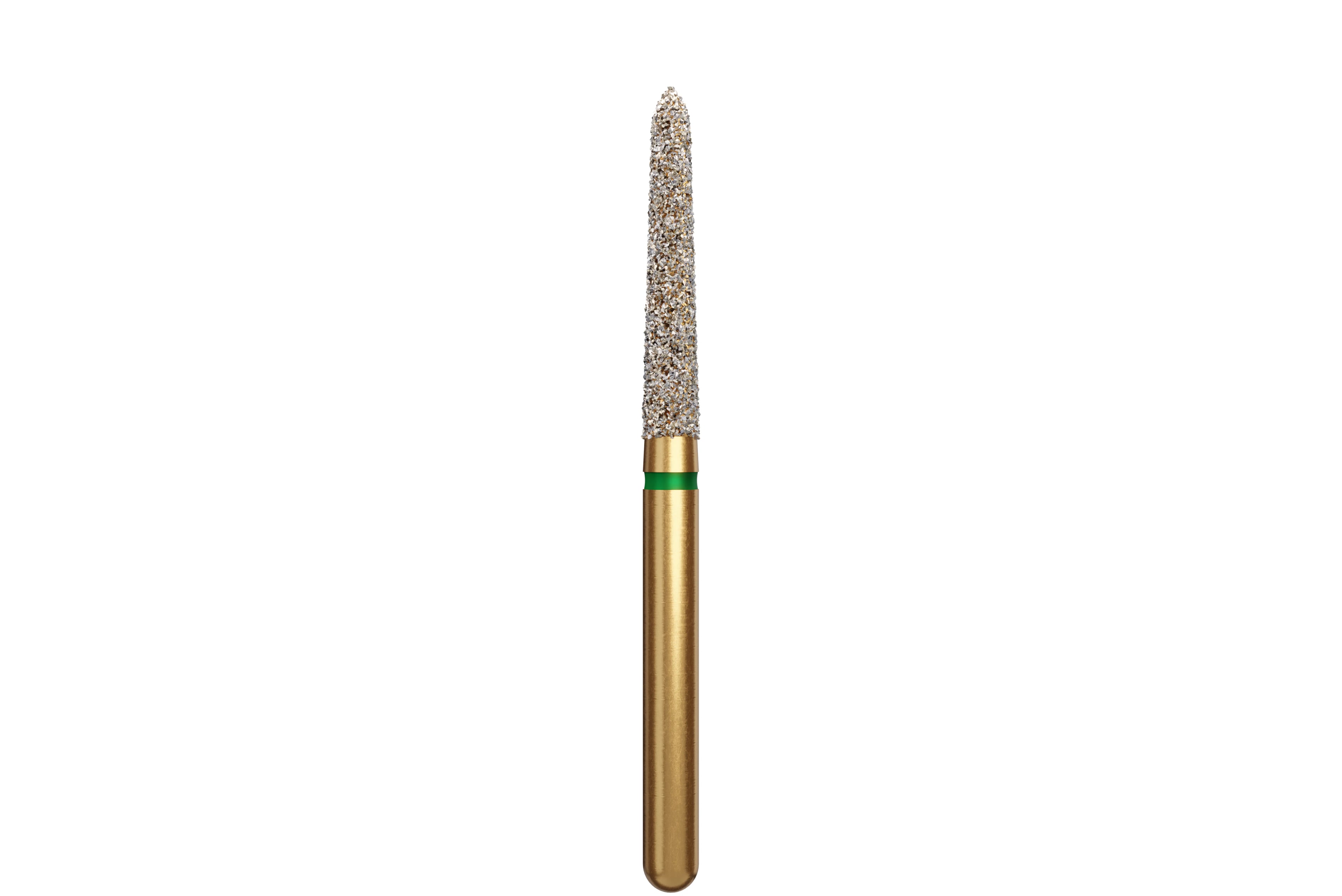 Coltene Alpen Multi-Use Multilayer Diamond Bur, Coarse, Tapered Torpedo/Curettage, FG, 1.8 mm Head Diameter, 10 mm Head Length, 5/Pkg, #879K-018