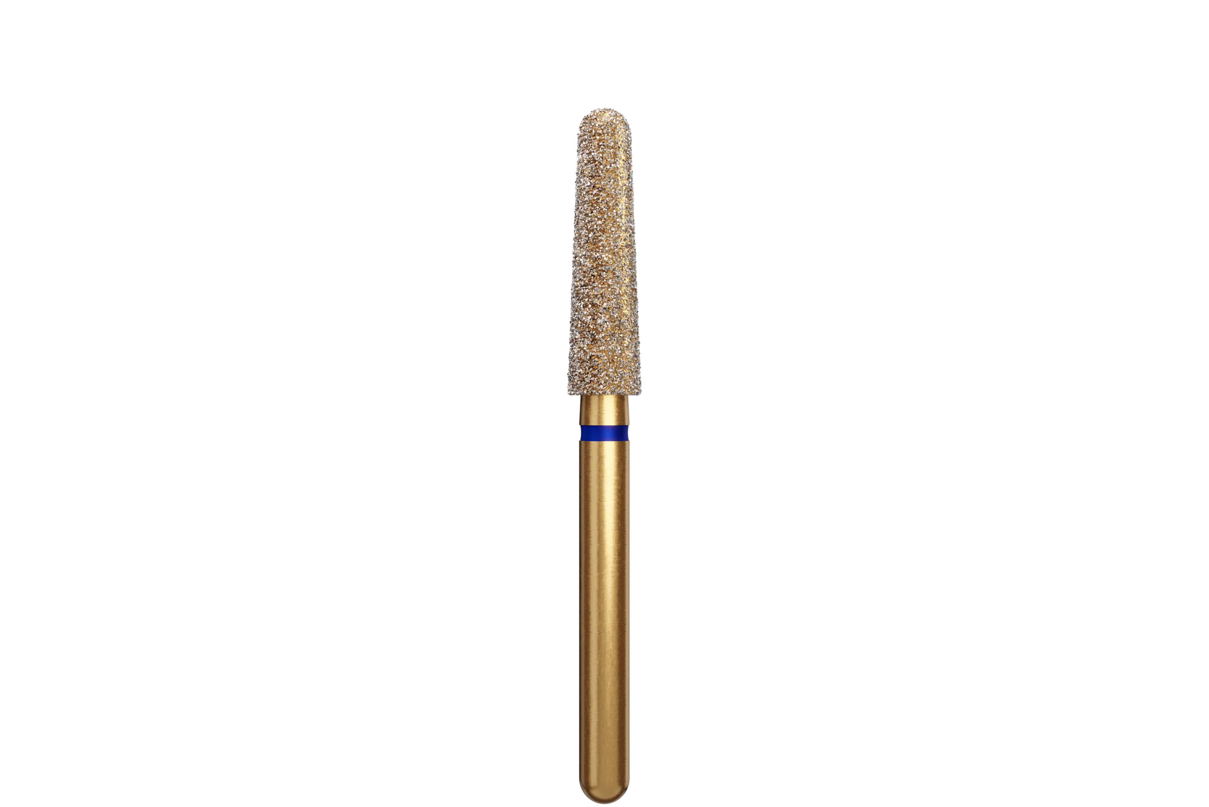 Coltene Alpen Multi-Use Diamond Bur KS6, Round End Taper, Medium Grit, FG, 2.5mm Head Diameter, 9mm Head Length, Blue Ring, 5/Pkg, #KS6-025