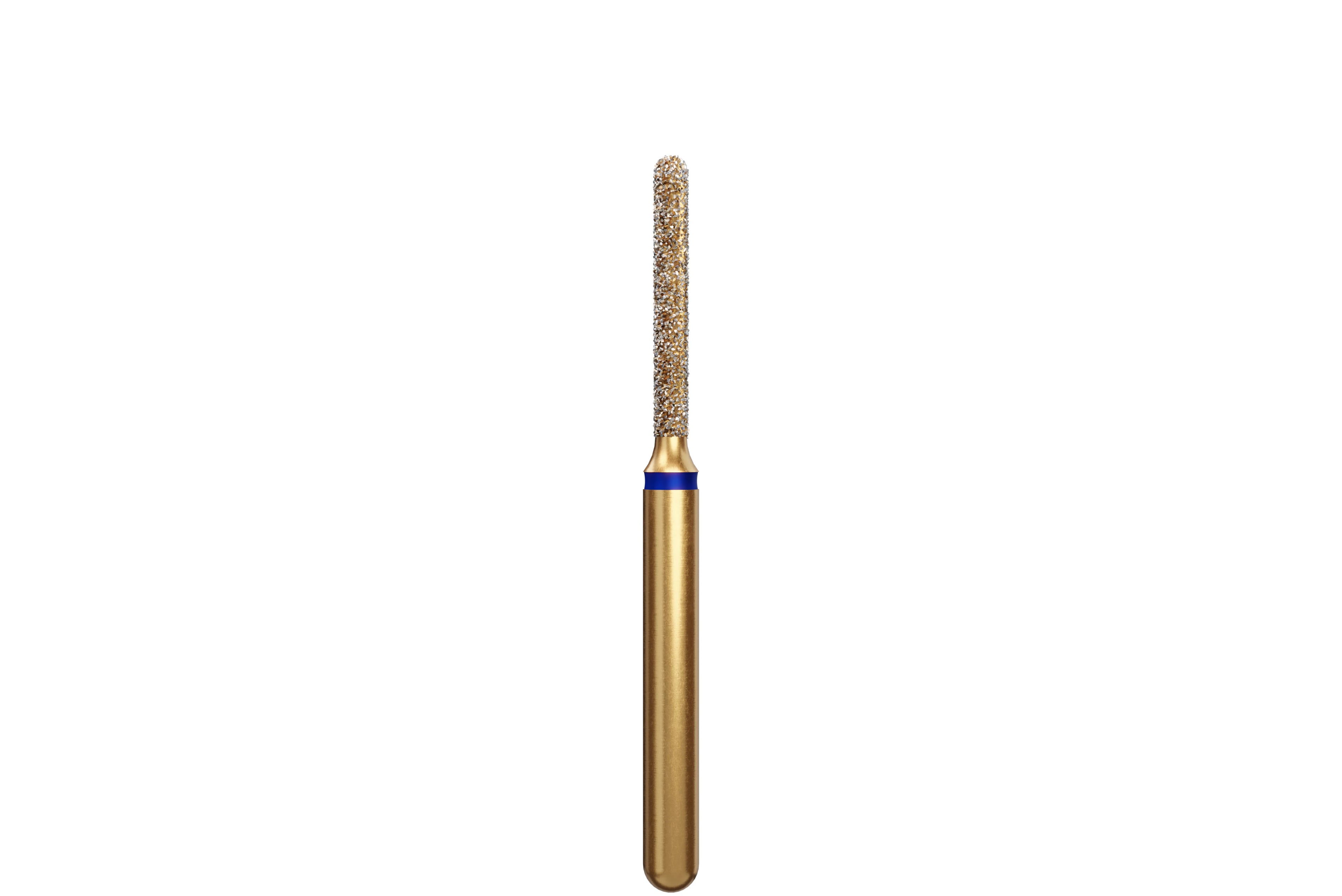 Alpen Multi-Use Multilayer Diamond Bur, Round End Cylinder, FG, Medium, Blue, #881-012, 1.2 mm Head Diameter, 8 mm Head Length, 5/Pk