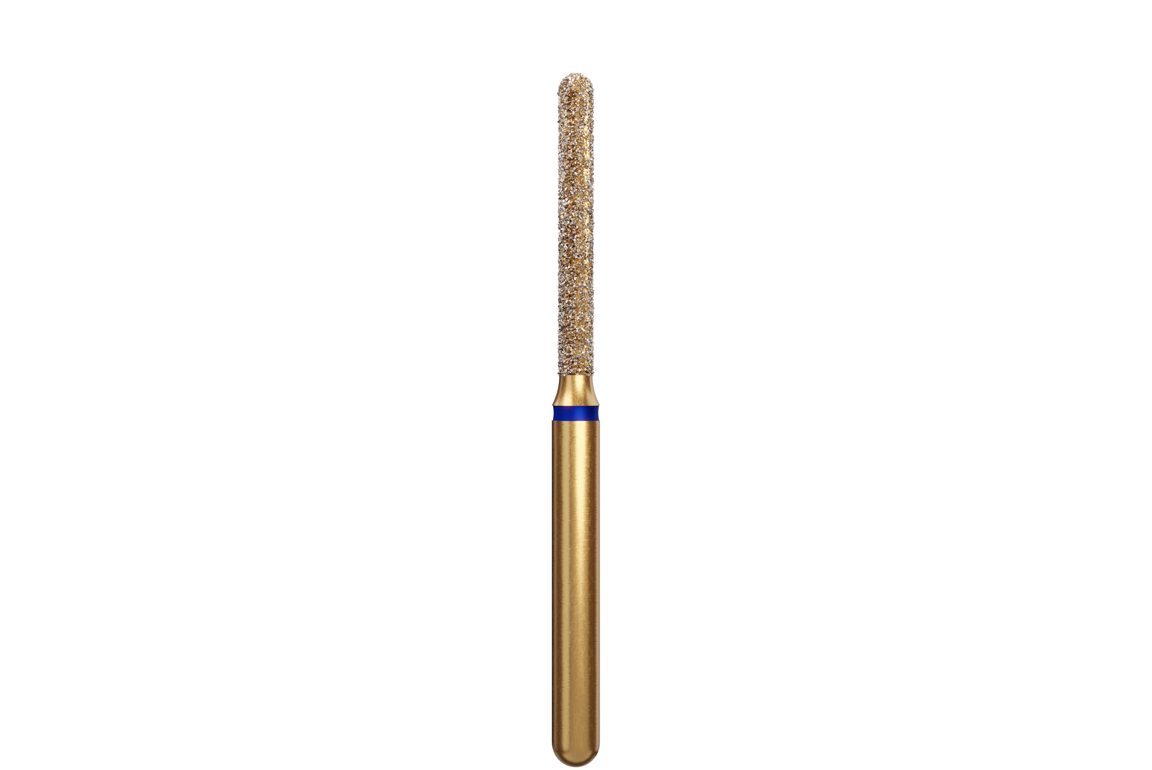 Alpen Multi-Use Multilayer Diamond Bur, Round End Cylinder, Medium, Friction Grip, Blue, #882-014, 1.4 mm Head Diameter, 10 mm Head Length, 5/Pk