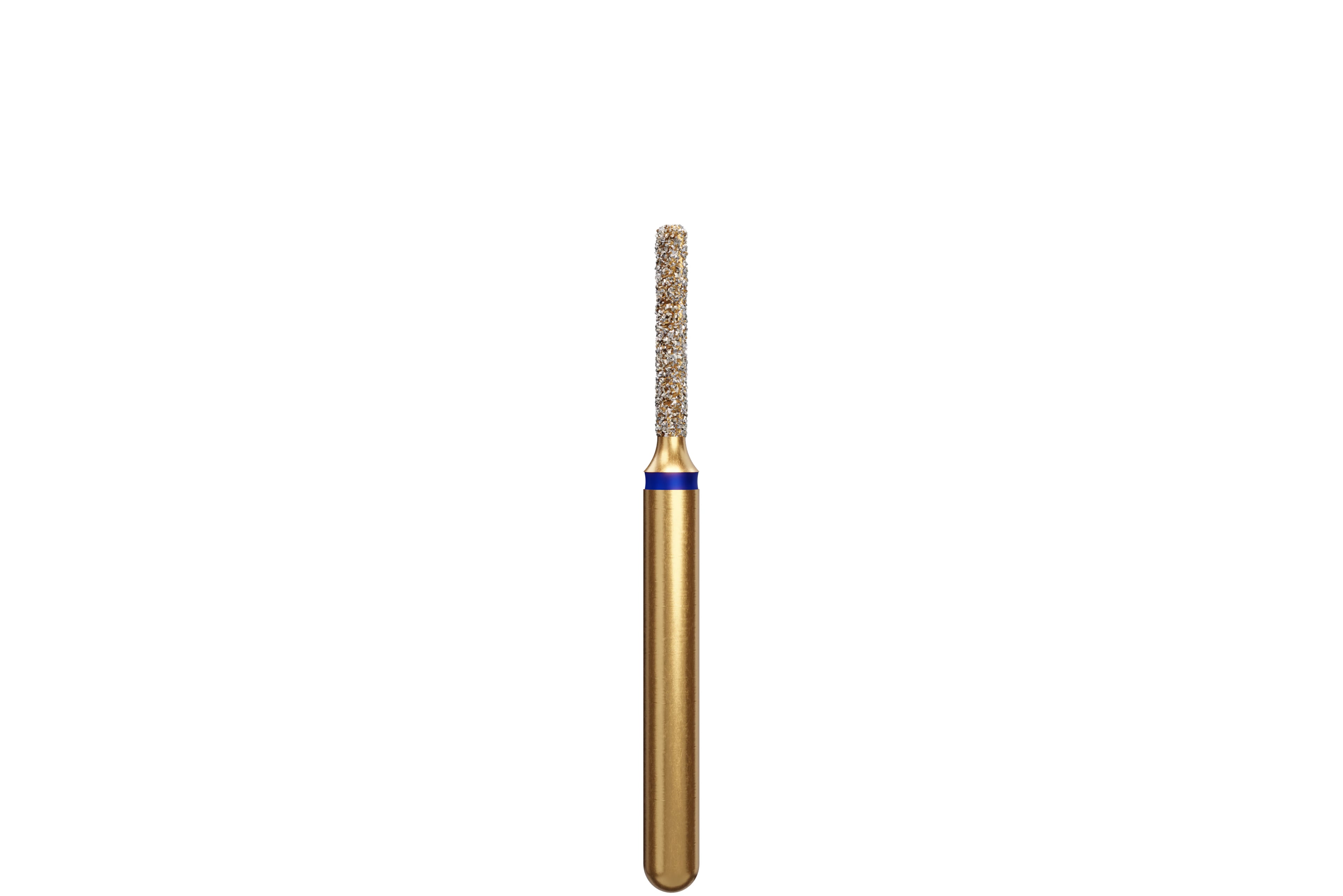 Coltene Alpen Multi-Use Multilayer Diamond Bur, FG, Medium Grit, Rounded Edge Cylinder, 836R-010, 1 mm Head Diameter, 6 mm Head Length, 5/Pkg