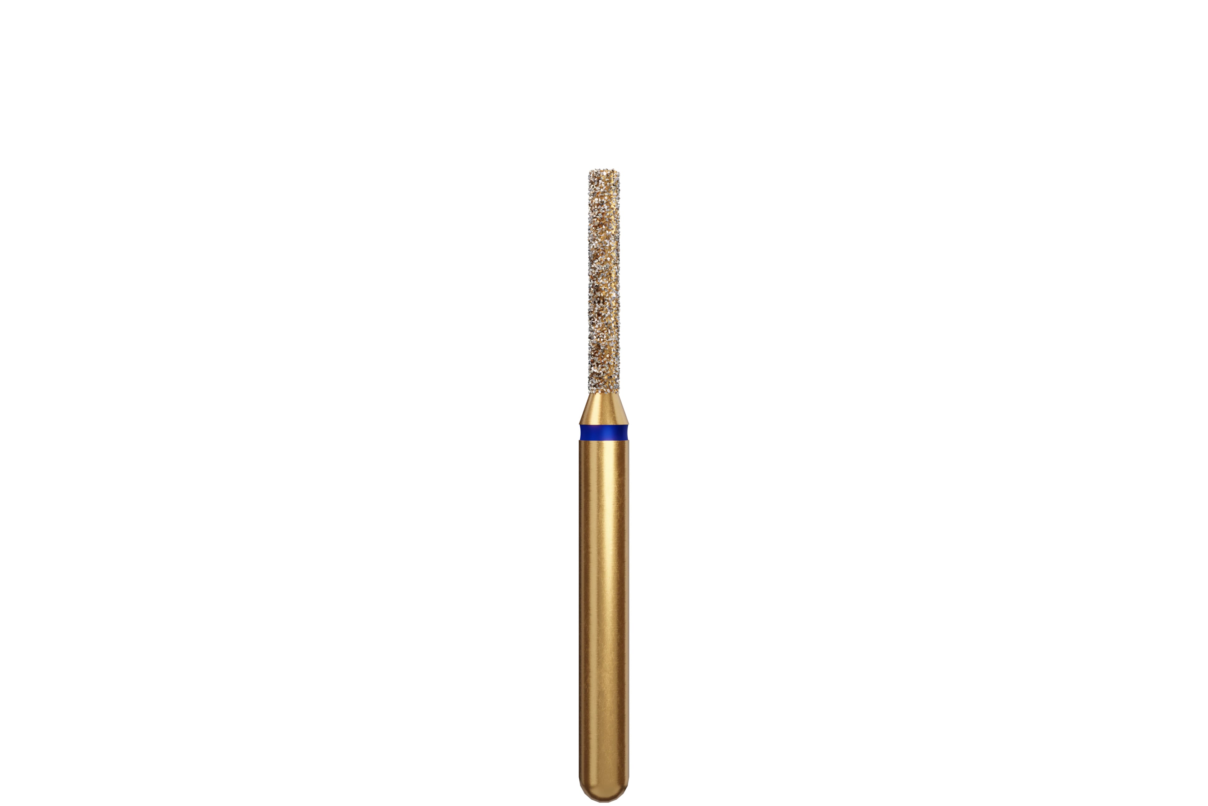 Coltene Alpen Multi-Use Multilayer Diamond Bur, FG, Medium Grit, Flat End Cylinder, #837-012, 1.2 mm Head Diameter, 7 mm Head Length, 5/Pkg
