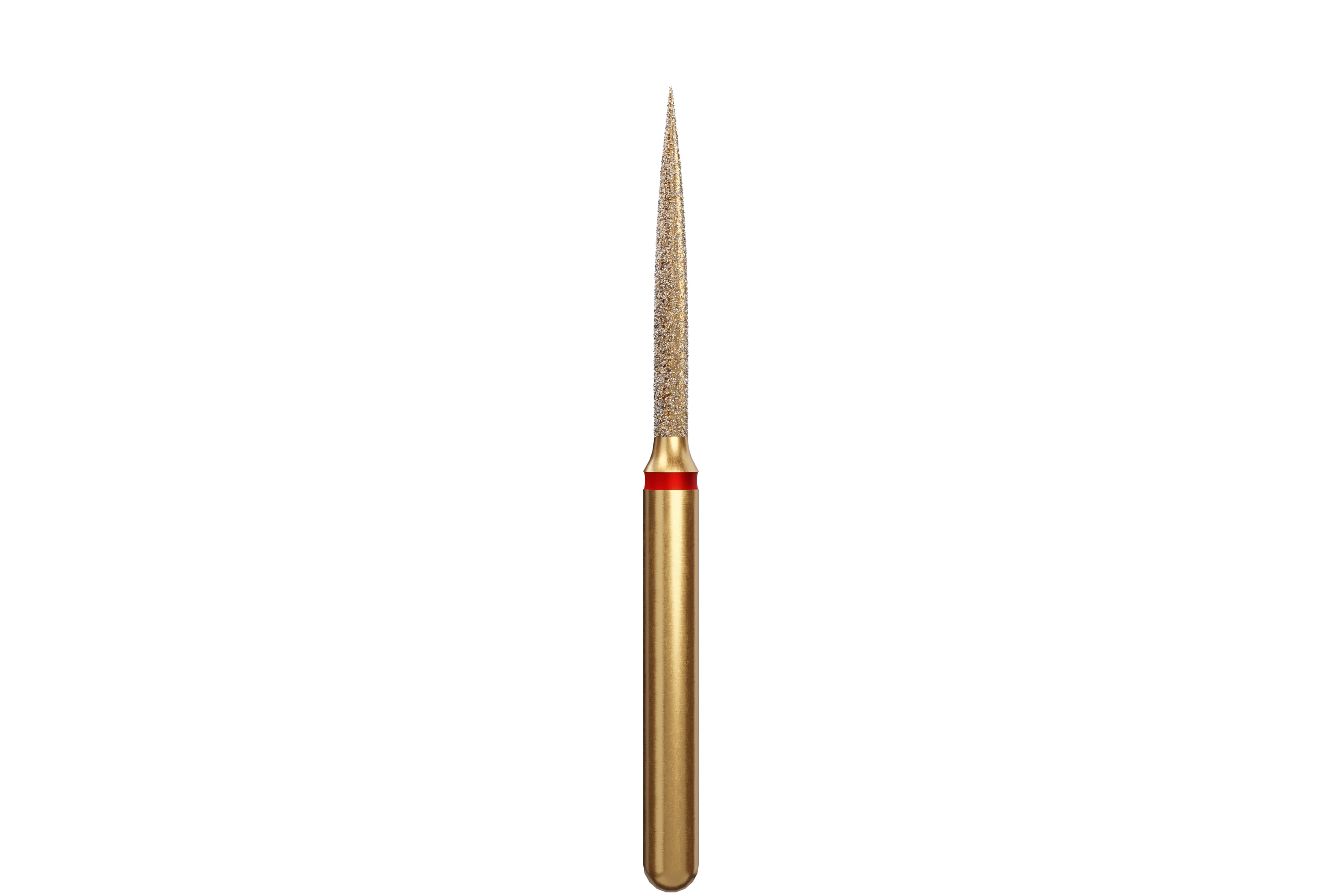 Coltene Alpen Multi-Use Multilayer Diamond Bur, FG, Fine, Flame, #863-012, 1.2 mm Head Diameter, 10 mm Head Length, 5/Pkg