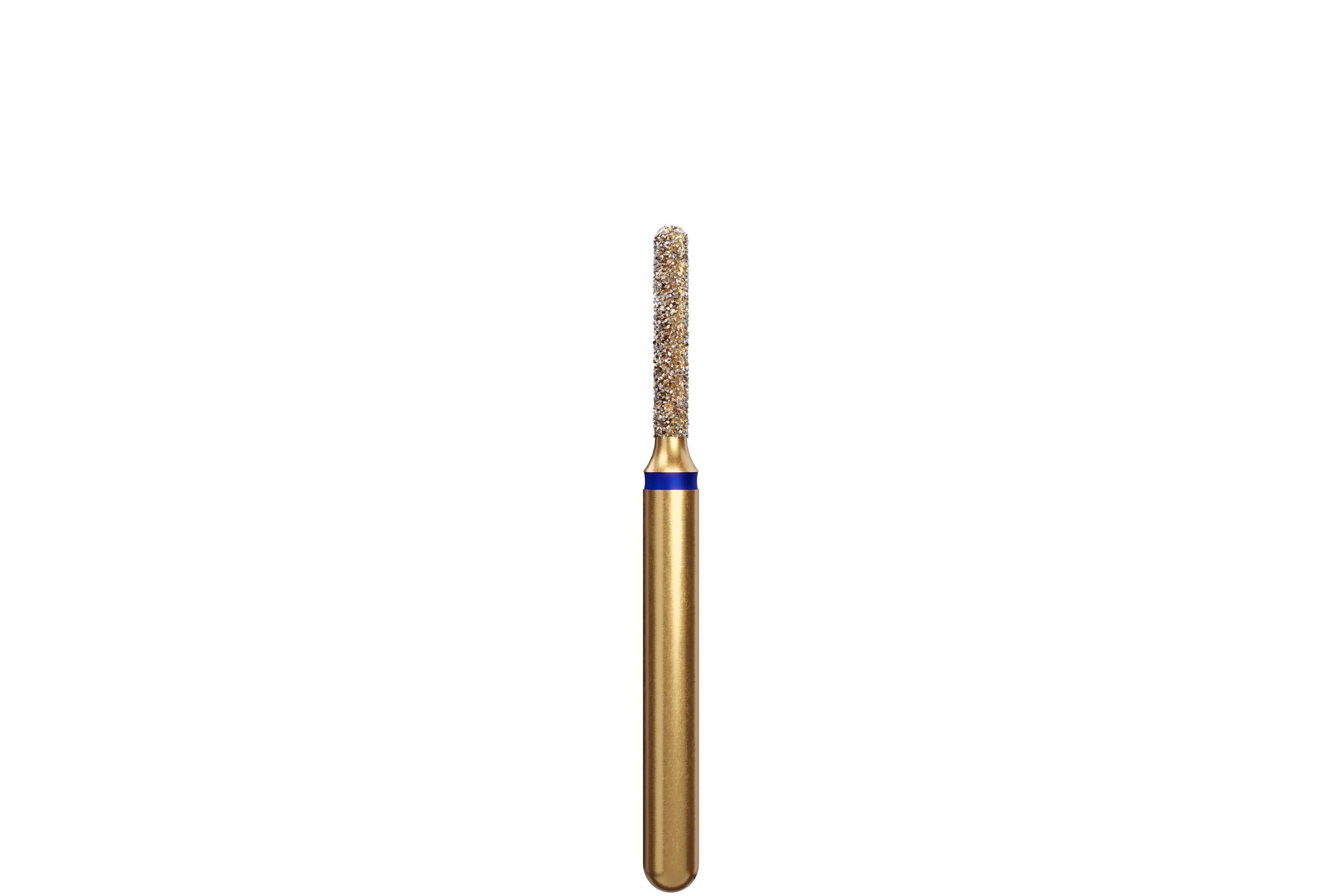 Coltene Alpen Multi-Use Multilayer Diamond Bur, FG, Medium Grit, Round End Cylinder, #880-012, 1.2 mm Head Diameter, 6 mm Head Length, 5/Pkg