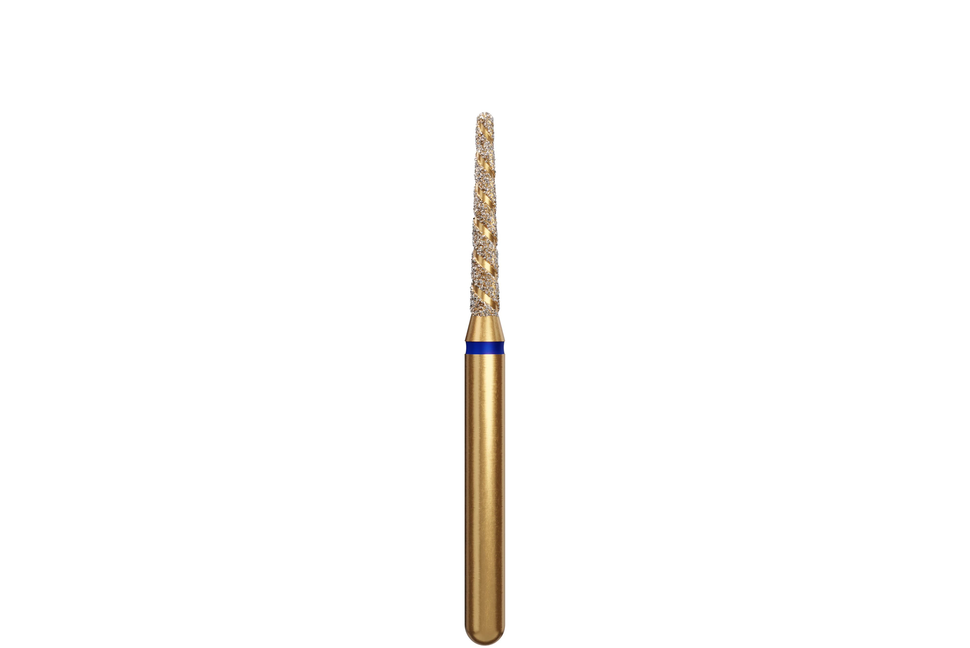 Alpen Multi-Use TurboCut Diamond Instrument, FG, Medium Grit, Blue Ring, Round End Taper, #856T, 1.4 mm Head Diameter, 8 mm Head Length, 5/Pkg