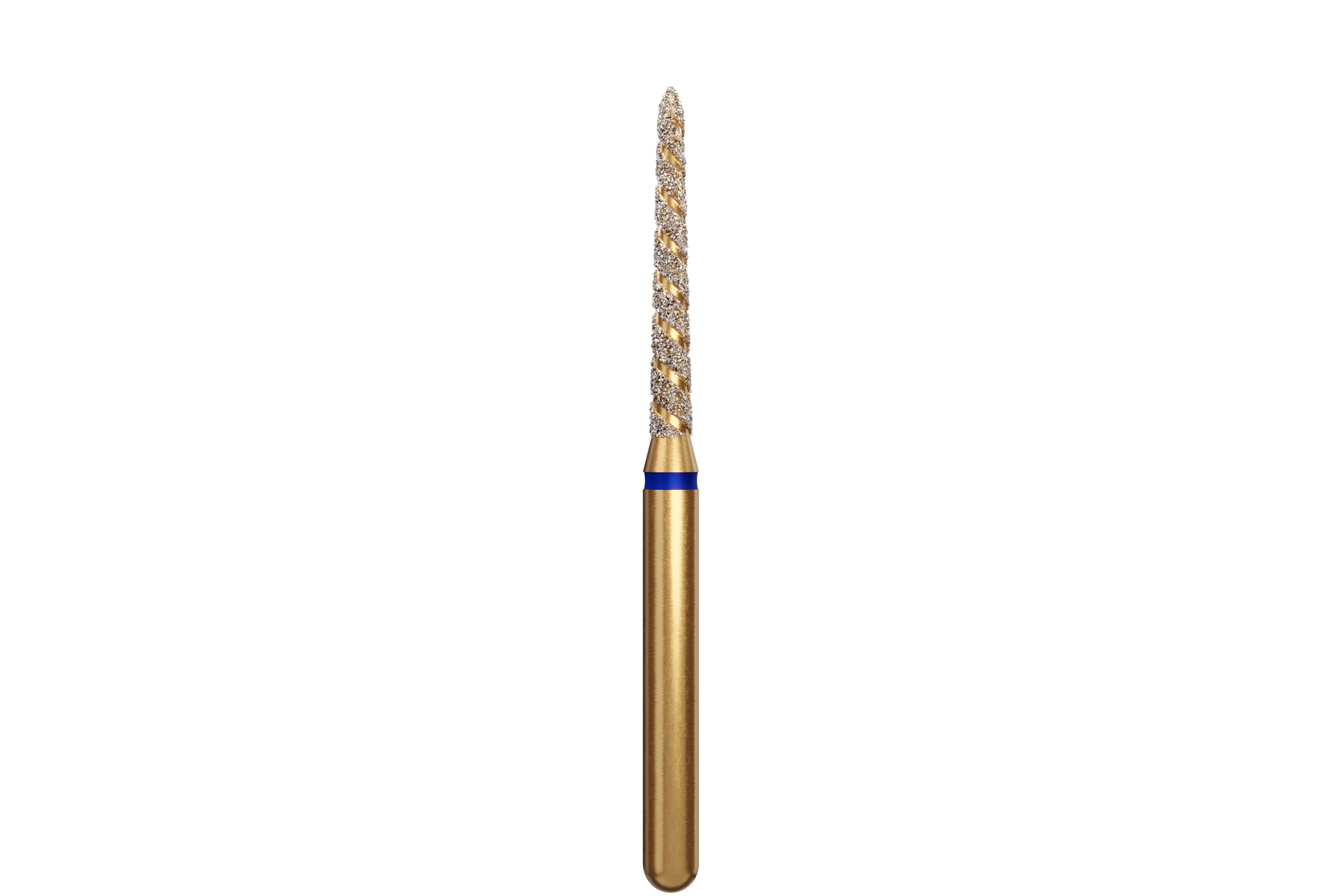 Alpen Multi-Use Turbocut Diamond Instrument, FG, Medium Grit, Blue Ring, Tapered Torpedo/Curettage, #879KT, 1.4 mm Head Diameter, 10 mm Head Length, 5/Pkg