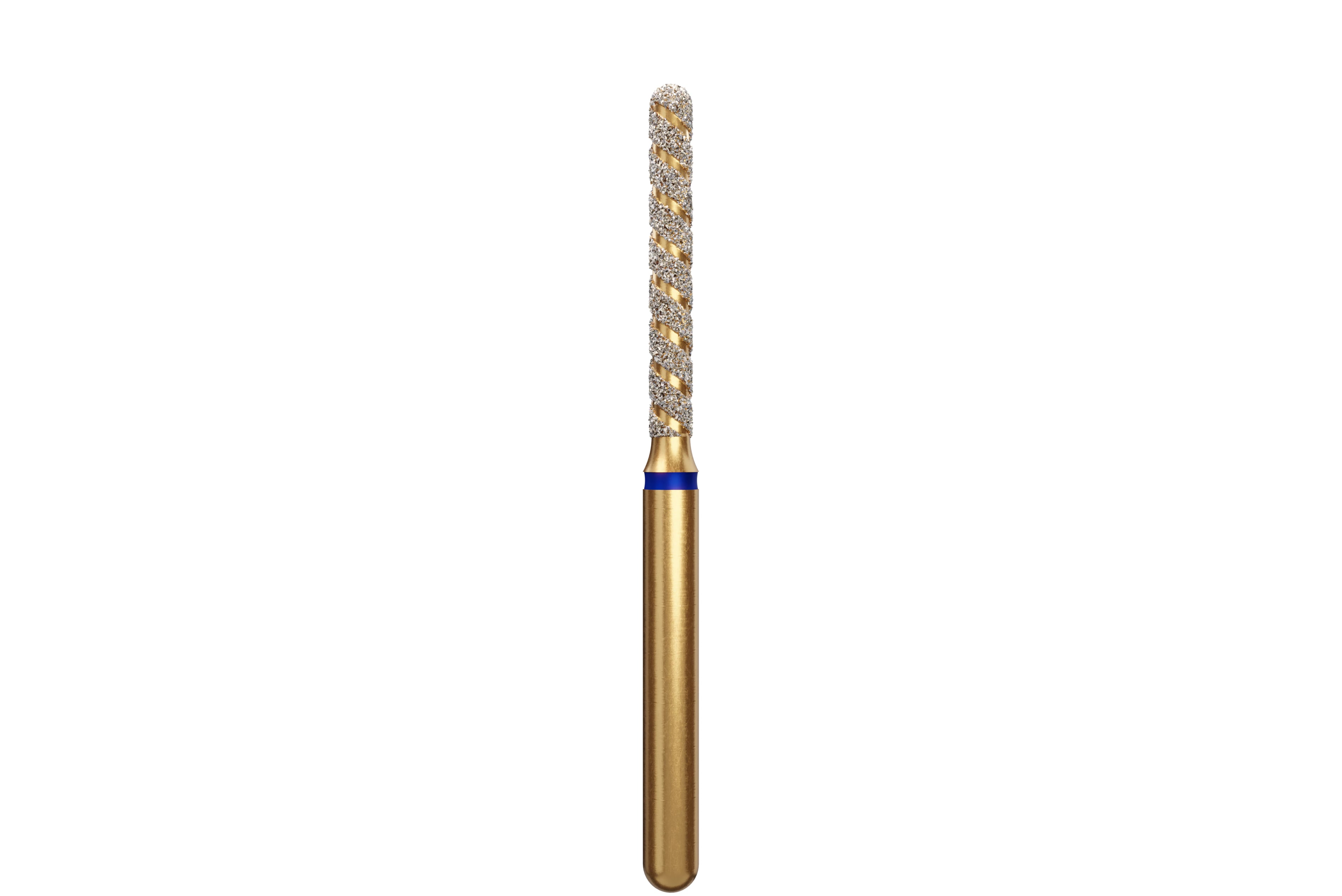 Alpen TurboCut Diamond Bur, FG, Round End Cylinder, Medium, Blue, #882-014M, 1.4 mm Head, 10 mm Head Length, 5/Pk, 60032629