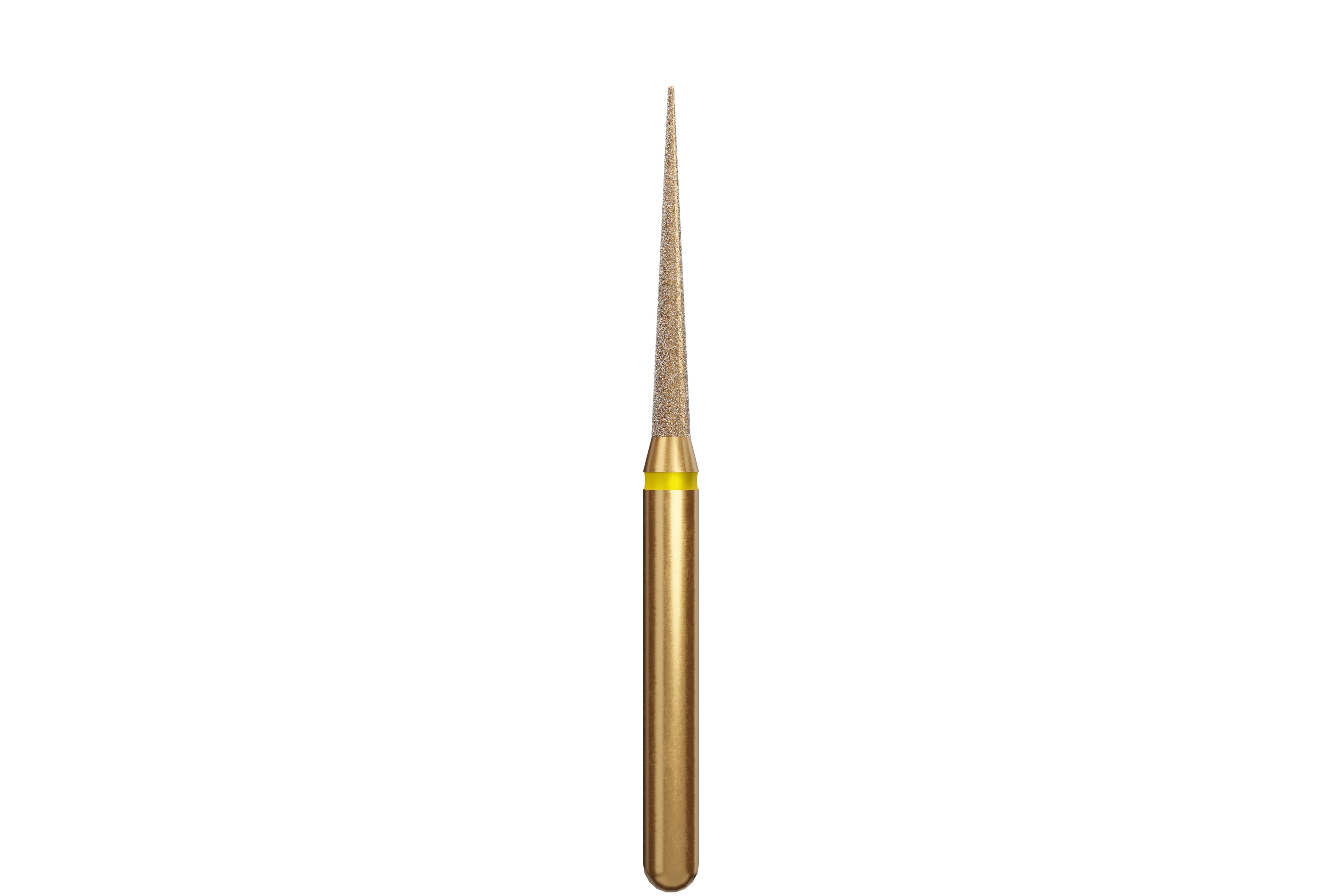 Alpen Diamond Bur, FG, Needle/Flame, Extra Fine, Yellow, #859-014EF, 1.4 mm Head, 10 mm Length, 5/Pk, 60032409
