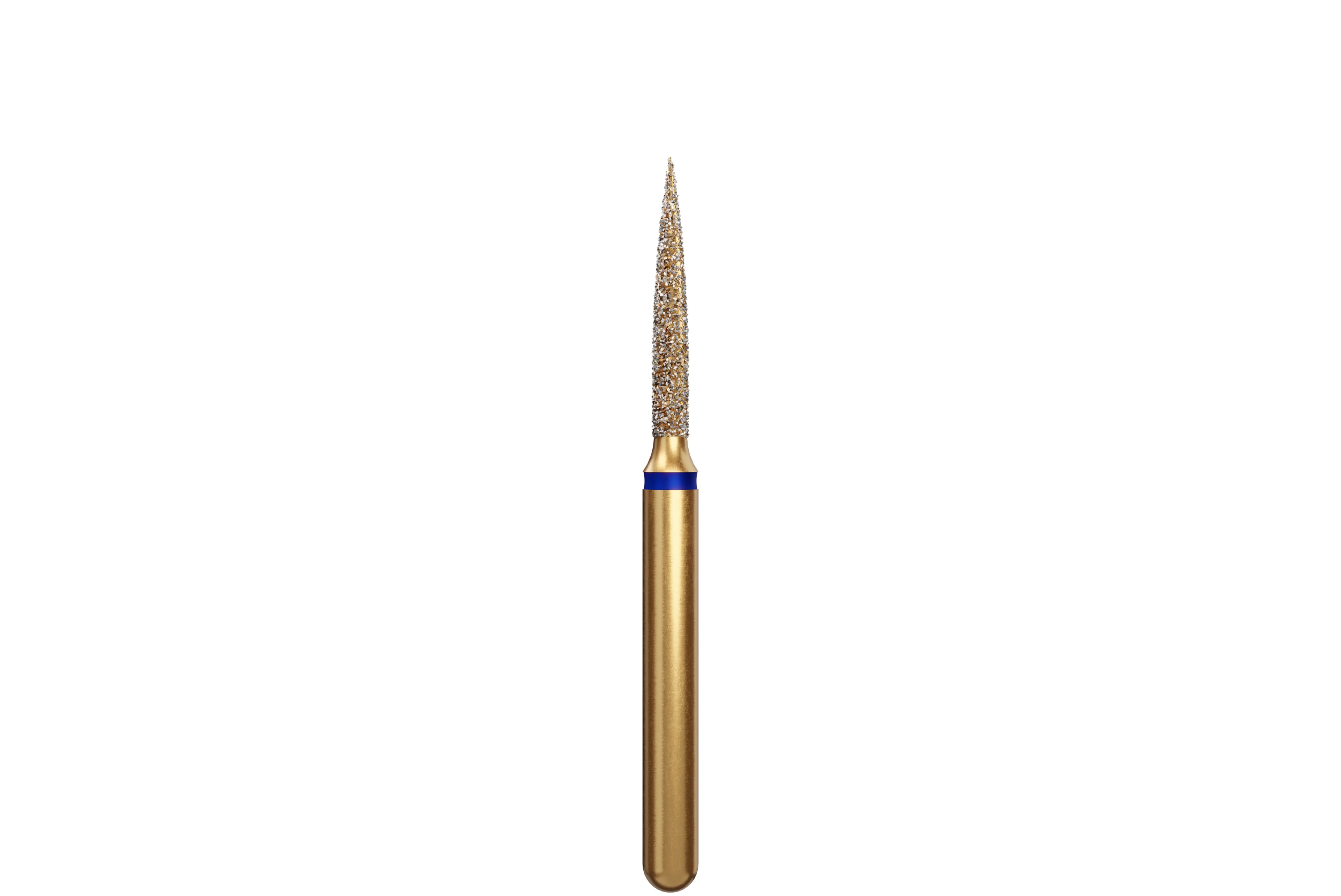 Coltene Alpen Multi-Use Multilayer Diamond Bur, FG, Medium Grit, Flame Shape, #862-012, 1.2 mm Head Diameter, 8 mm Head Length, 5/Pkg