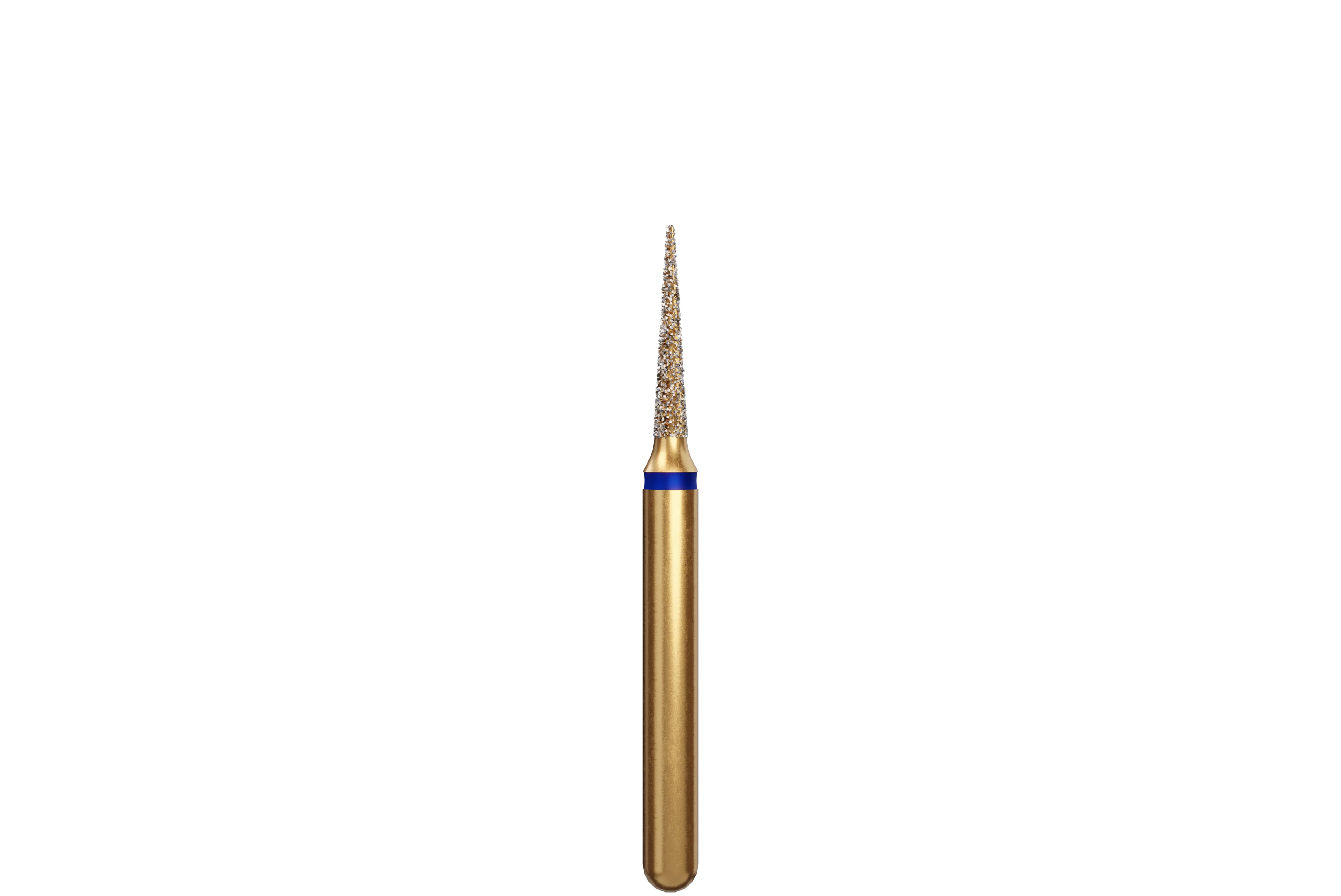 Coltene Alpen Multi-Use Multilayer Diamond Bur, FG, Medium Grit, Flame/Needle Shape, #852-012, 1.2 mm Head Diameter, 6 mm Head Length, 5/Pkg