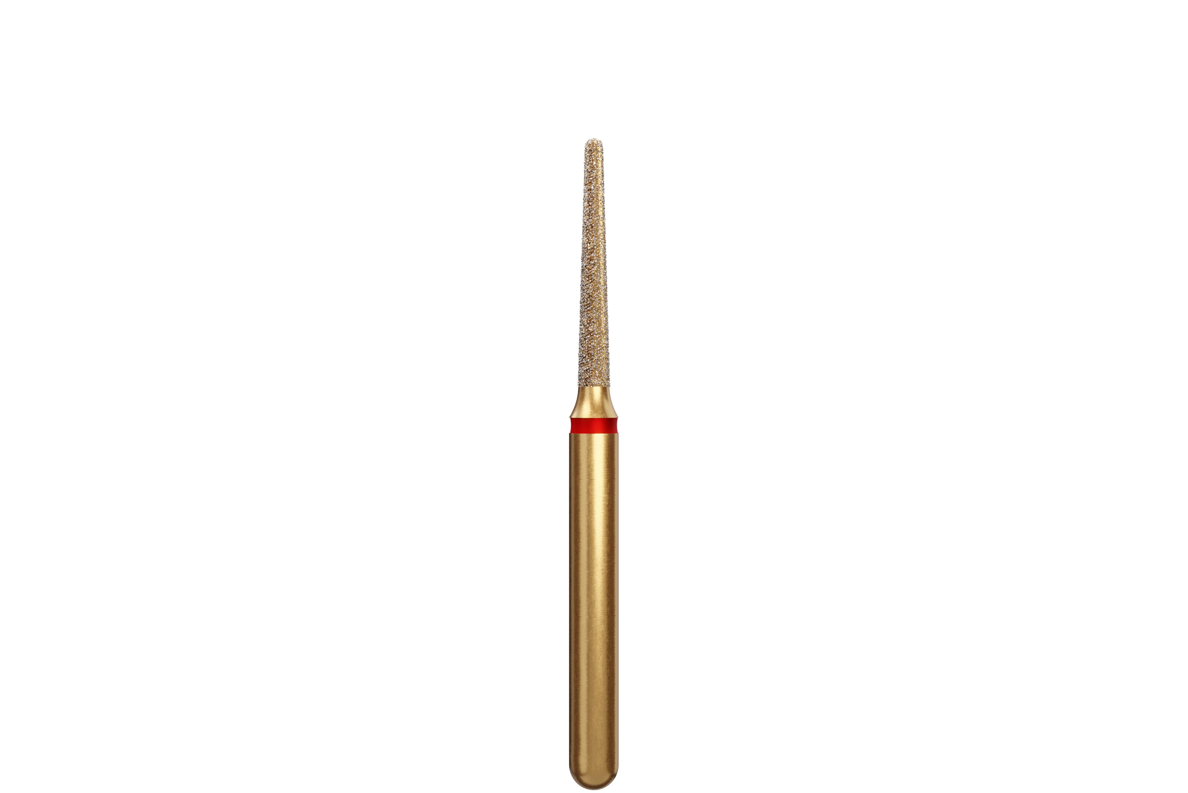 Coltene Alpen Multi-Use Multilayer Diamond Bur, FG, Fine, Round End Taper, #856-012, 1.2 mm Head Diameter, 8 mm Head Length, 5/Pkg