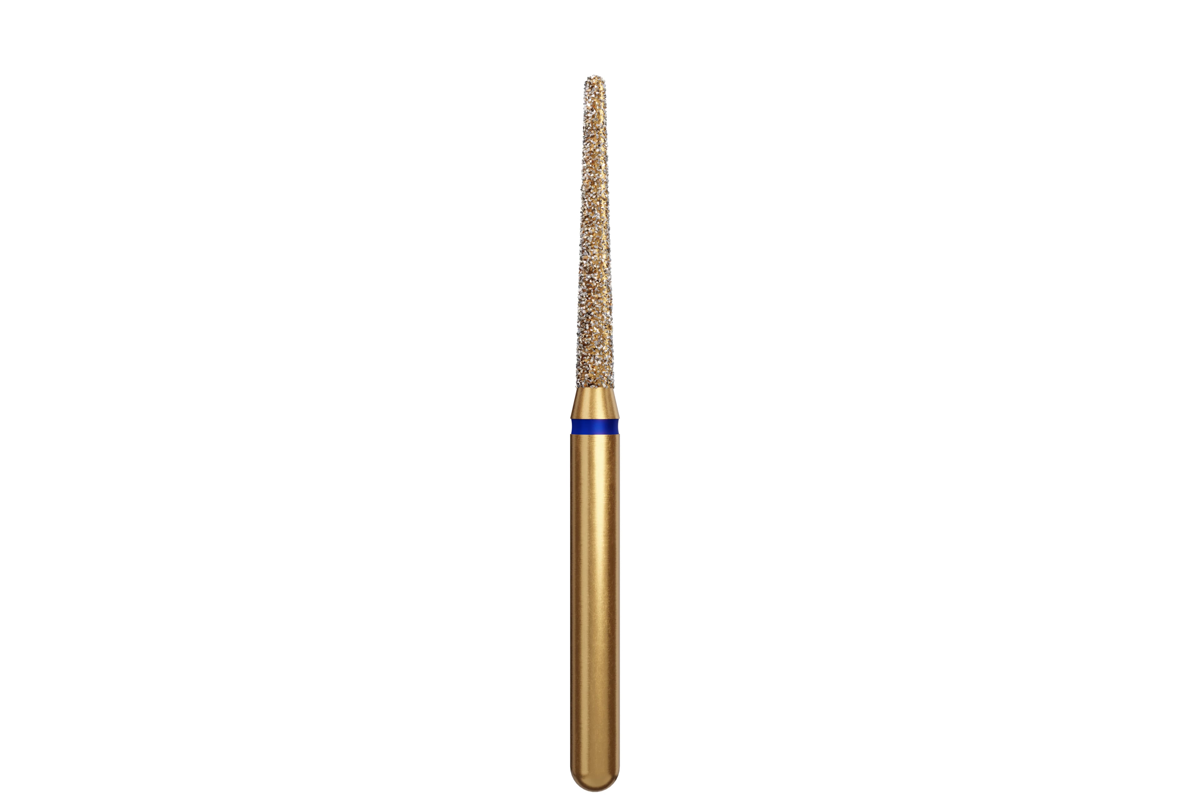 Coltene Alpen Multi-Use Multilayer Diamond Bur, FG, Medium Grit, Round End Taper Long, #856L-014, 1.4 mm Head Diameter, 10 mm Head Length, 5/Pkg
