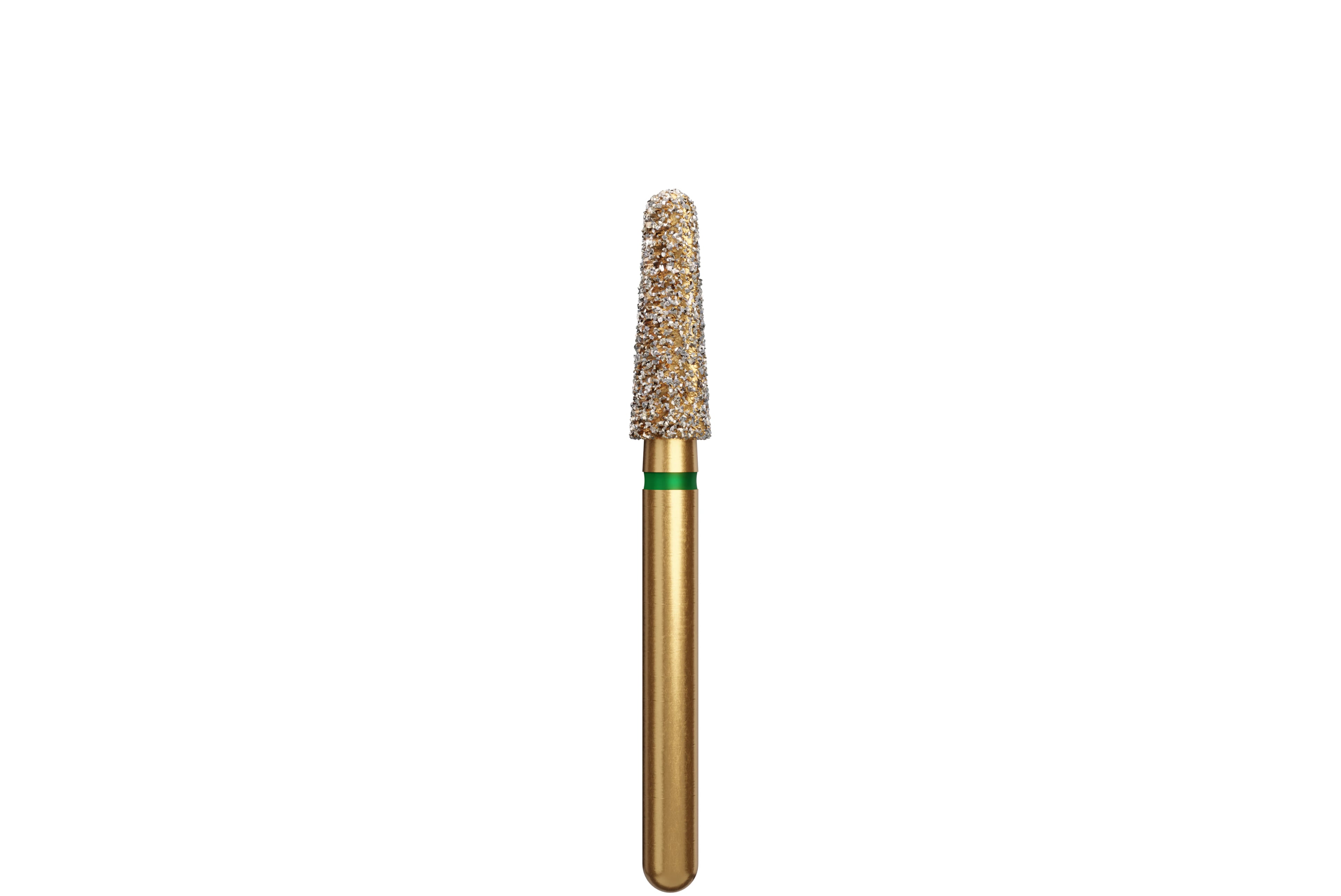 Coltene Alpen Multi-Use Multilayer Diamond Bur, Coarse, Round End Taper, FG, #855-025 (856), 2.5 mm Head Diameter, 7 mm Head Length, 5/Pack