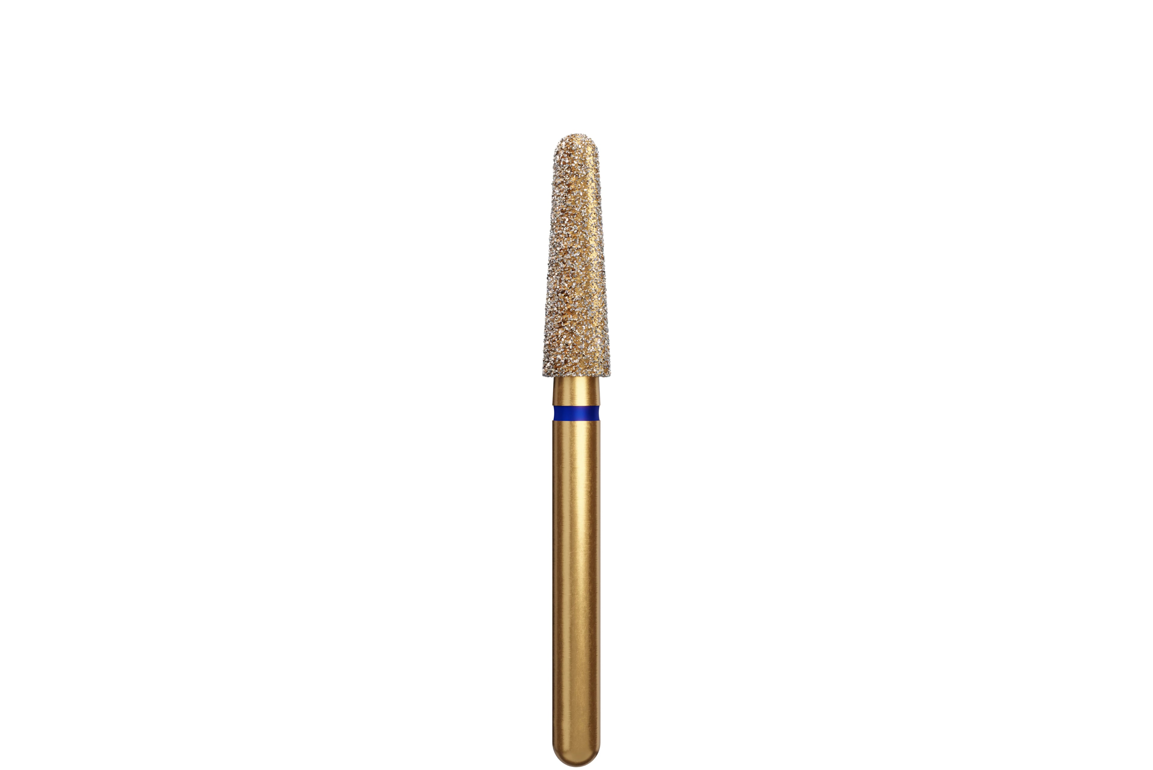 Alpen Diamond Bur, FG, Round End Taper, Medium, Blue, #856-025M, 2.5 mm Head, 8 mm Head Length, 5/Pk, 60032337