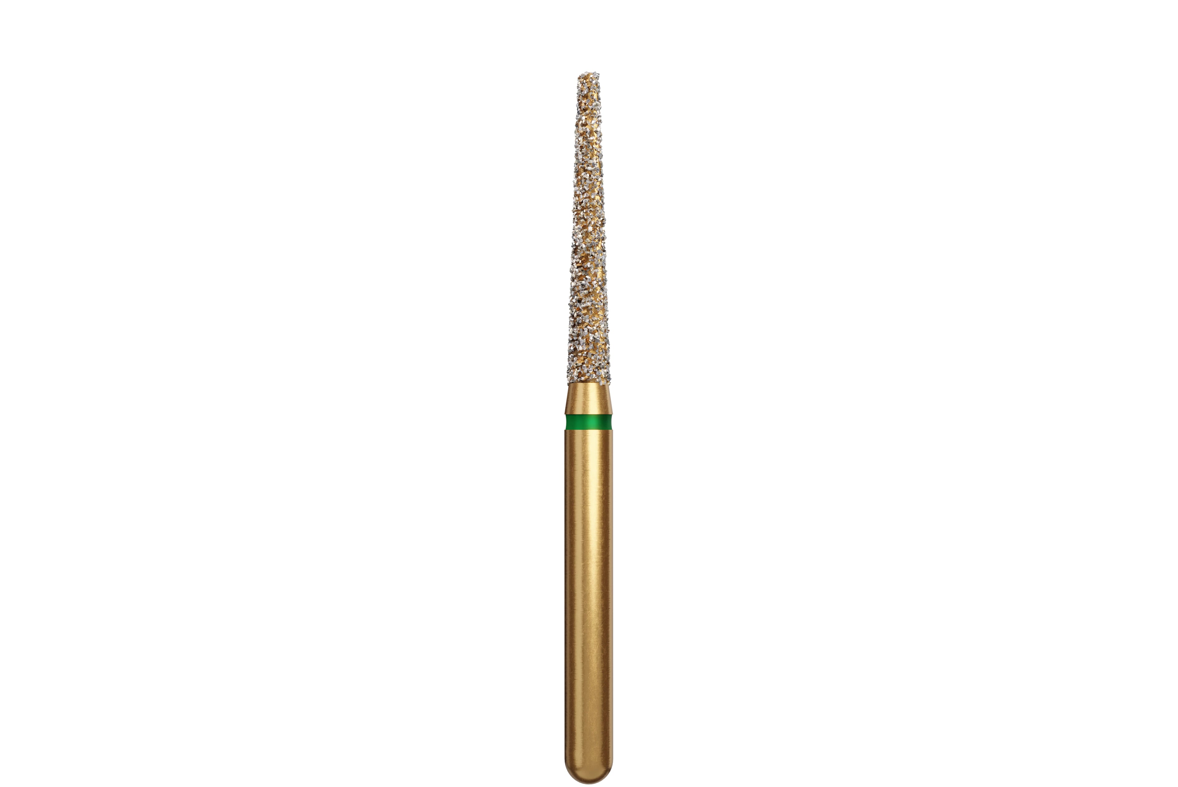 Alpen Multi-Use Multilayer Diamond Bur, Flat End Taper, Coarse, Friction Grip (FG), Green, #848-016, 1.6 mm Head Diameter, 10 mm Head Length, 5/Pk