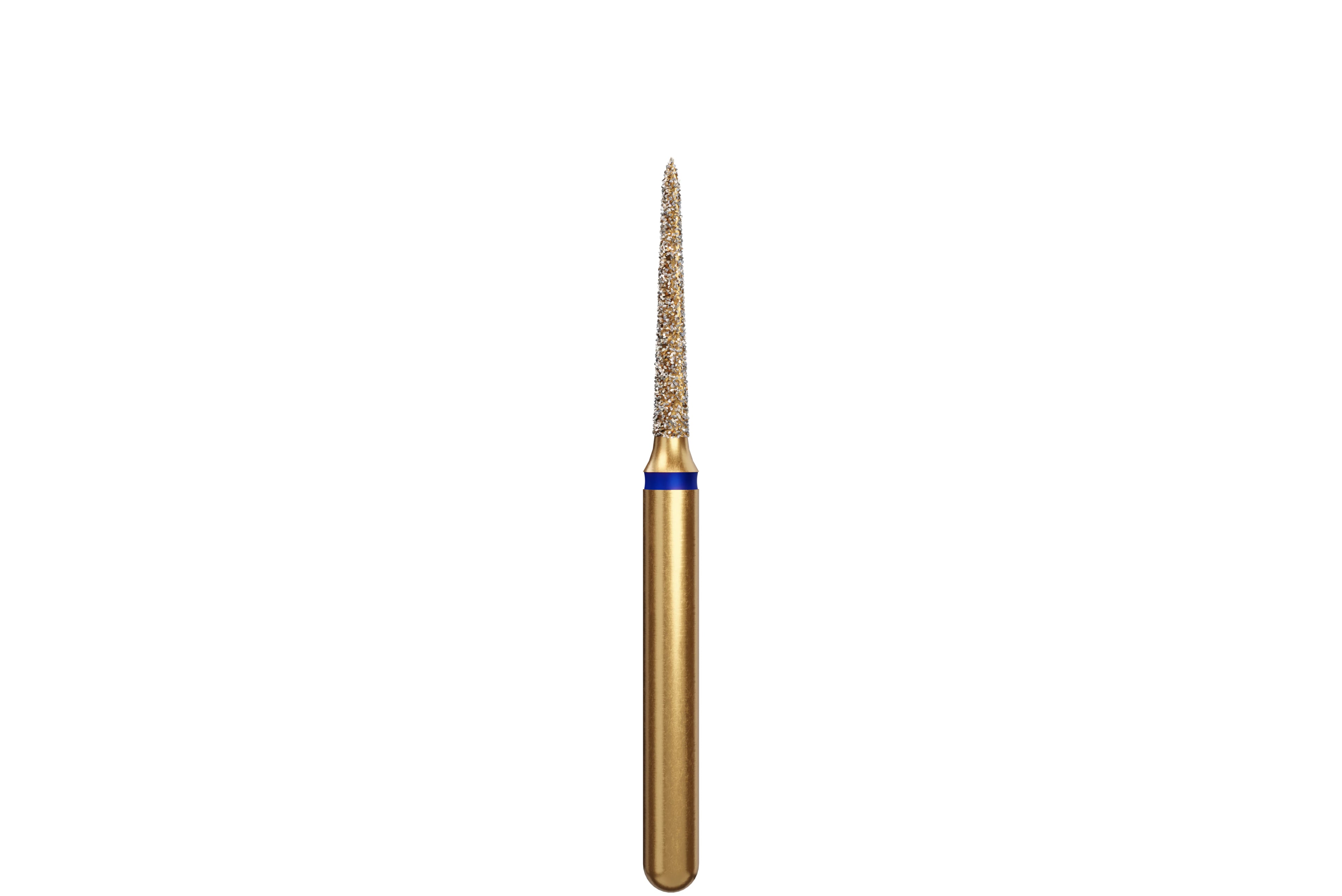 Coltene Alpen Multi-Use Multilayer Diamond Bur, FG, Medium Grit, Tapered Torpedo/Curettage, #878K-012, 1.2 mm Head Diameter, 8 mm Head Length, 5/Pkg