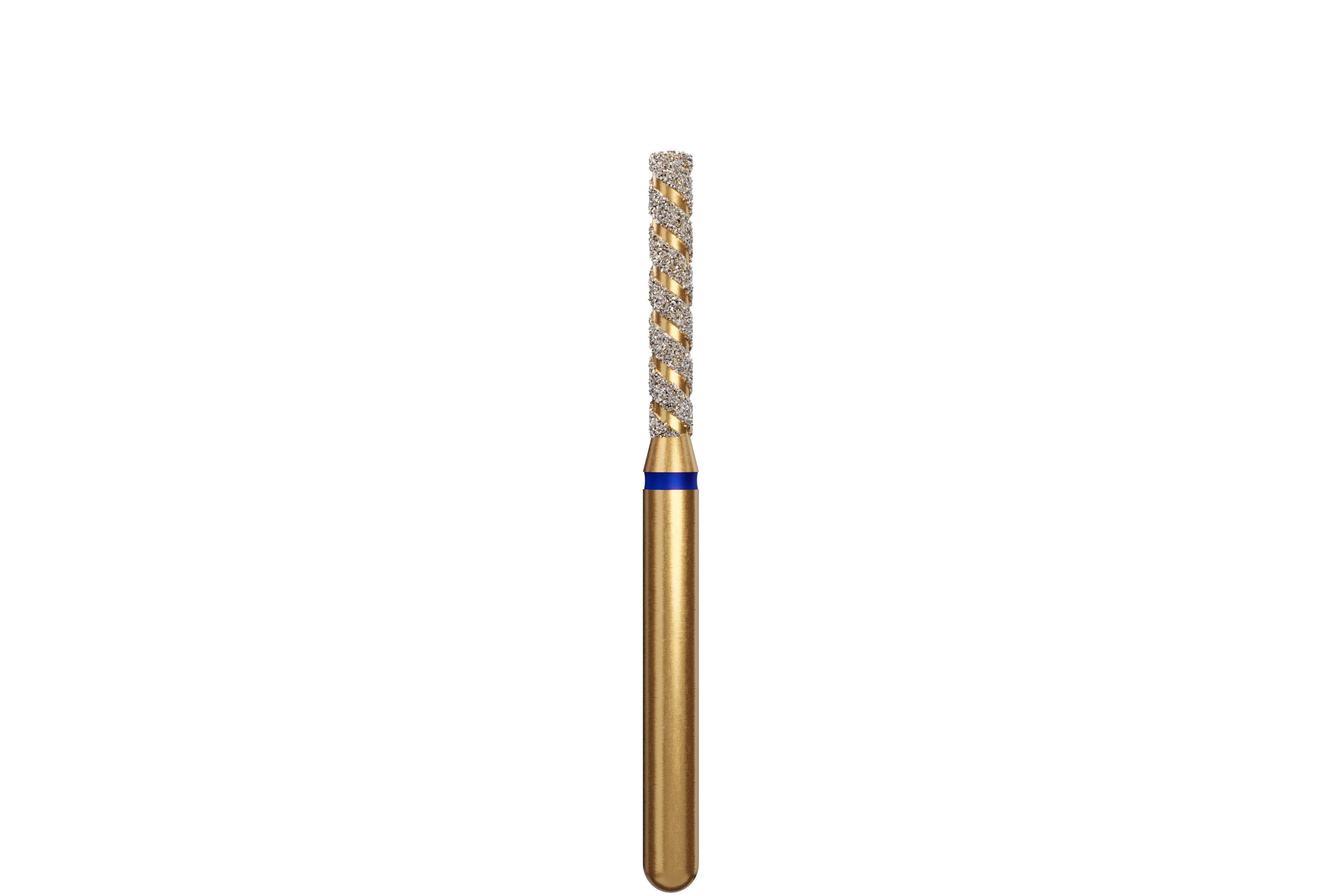 Alpen TurboCut Diamond Bur, Flat End Cylinder, Medium, Blue, FG, 1.4 mm Head Diameter, 8 mm Head Length, #837T-014, 5/Pk