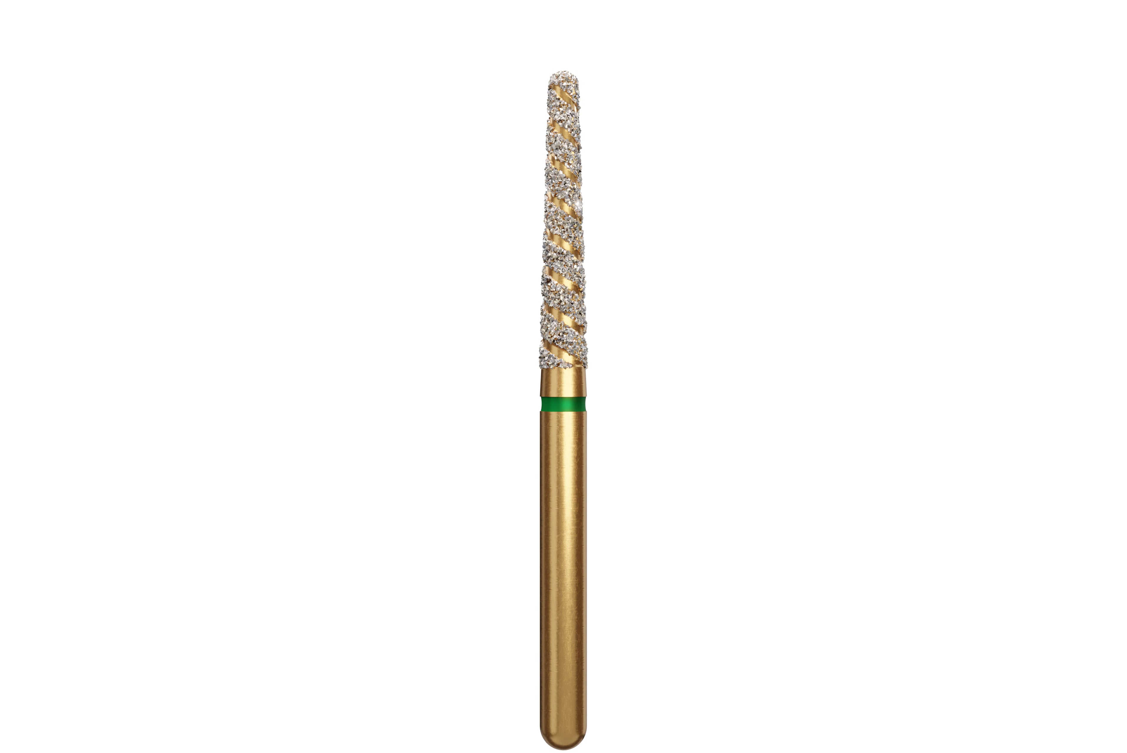 Alpen Multi-Use TurboCut Diamond Instrument, FG, Coarse, Green Ring, Round End Taper, #850T, 1.8 mm Head Diameter, 10 mm Head Length, 5/Pkg