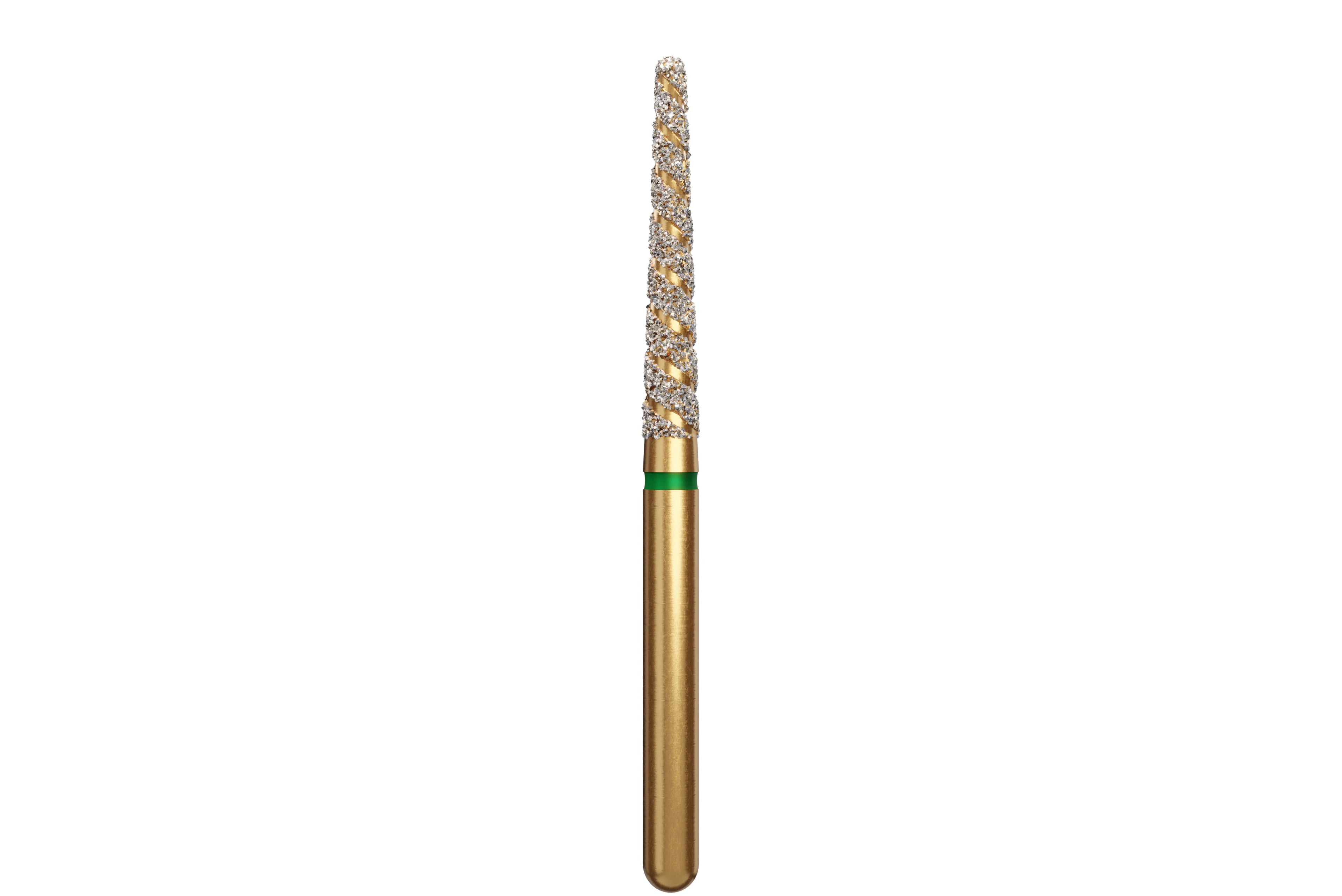 Alpen Multi-Use TurboCut Diamond Instrument, FG, Coarse, Green Ring, Round End Taper, #856LT, 1.8 mm Head Diameter, 11 mm Head Length, 5/Pkg