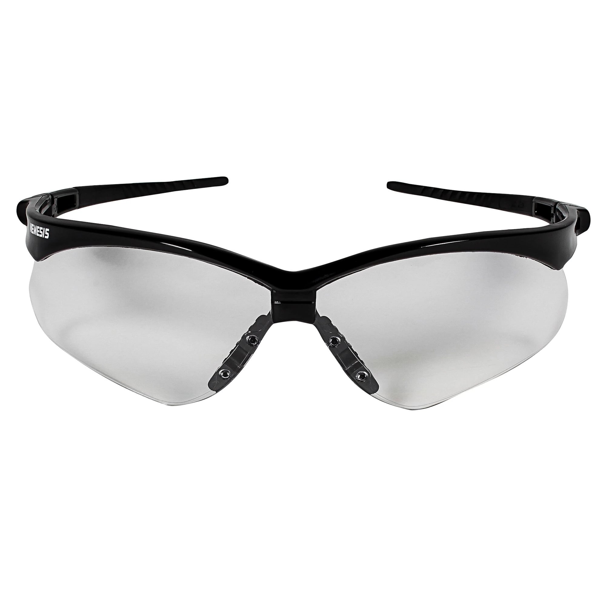KleenGuard Nemesis Safety Glasses, Clear Lens, Black Frame, 12/Box
