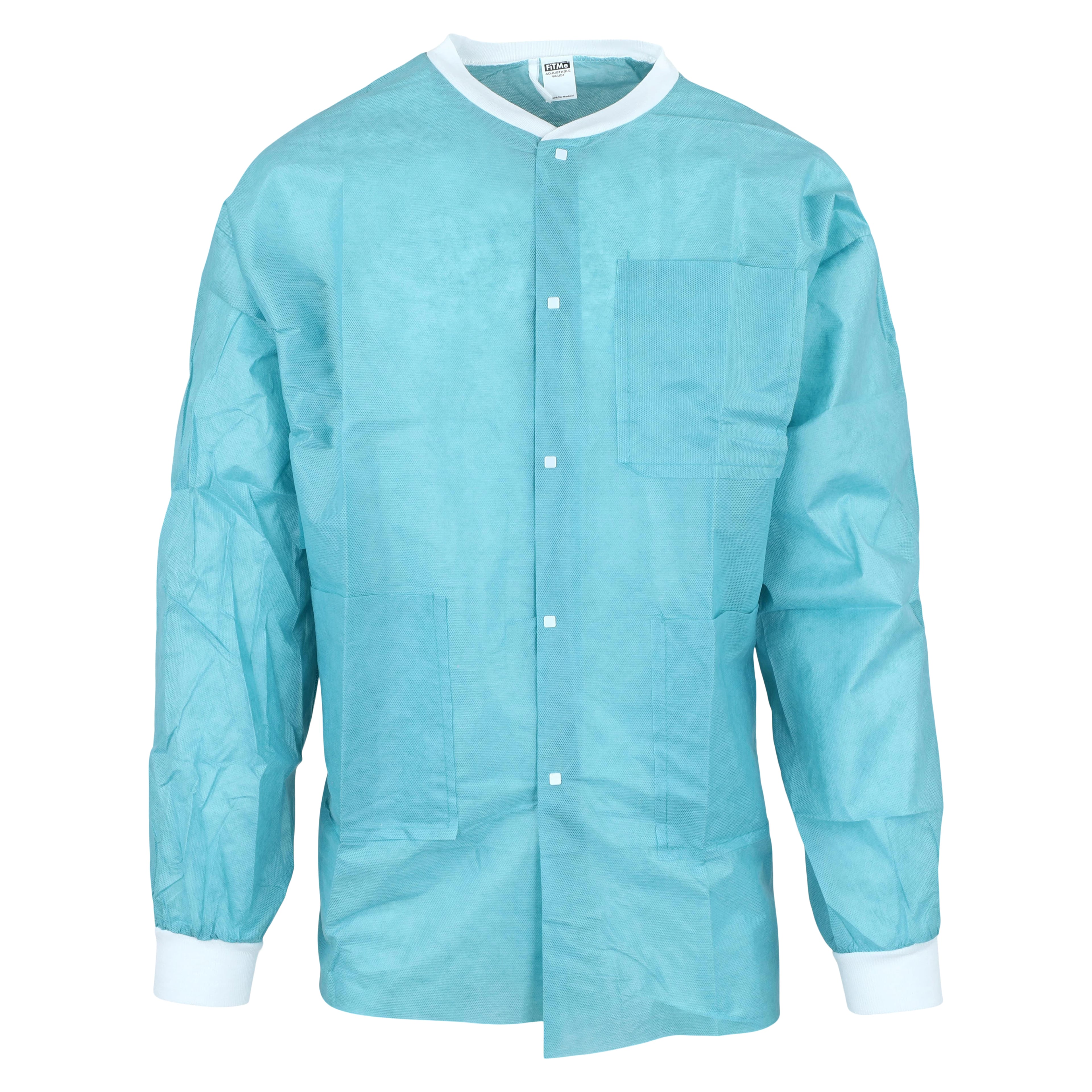 FitMe Disposable Lab Jacket, Teal/Green, XX-Large, 10/Pack, UGJ-6505-XXL