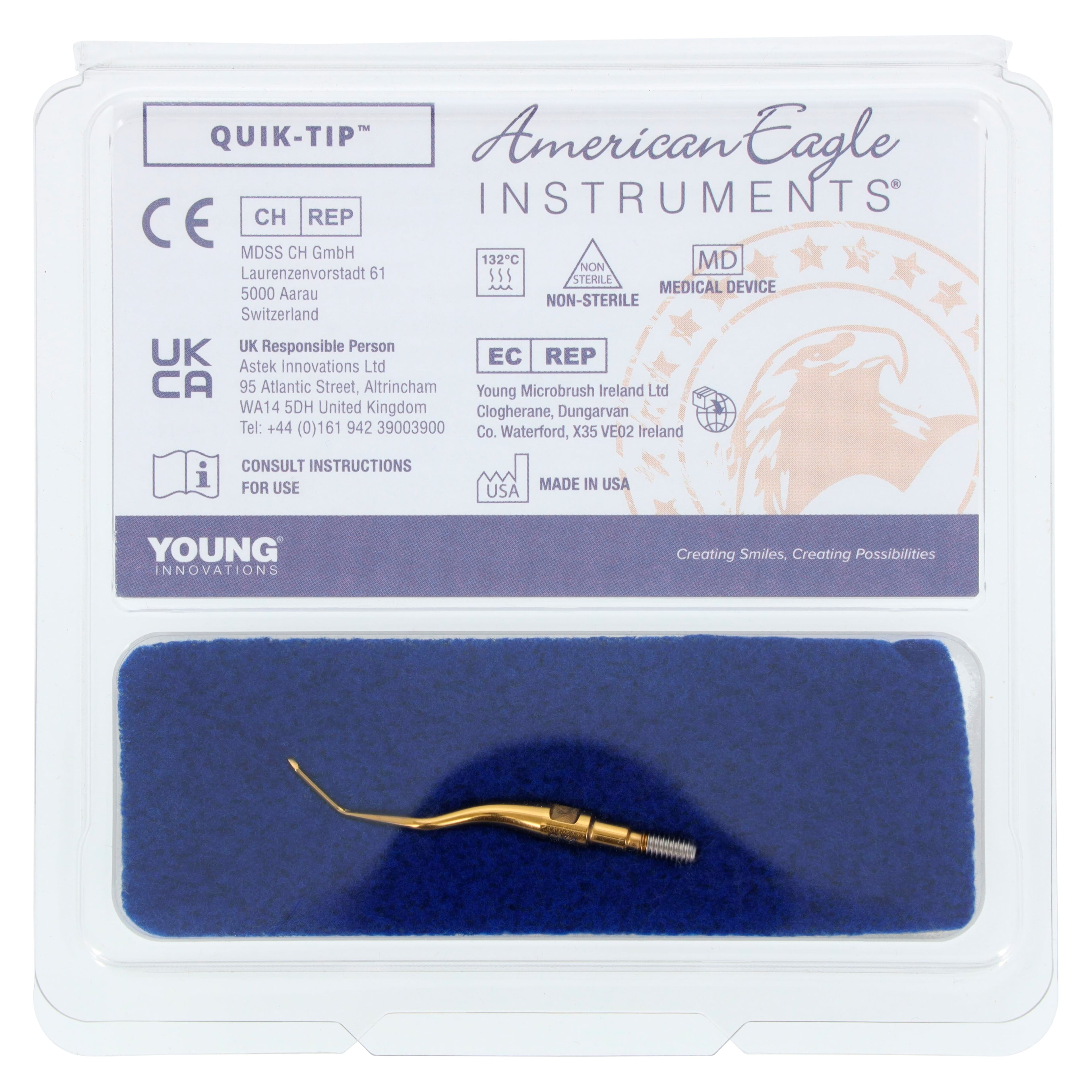 XP Squared Technology Quik-Tip Gracey Standard 13 Curette, Cone Socket, 440A Stainless Steel, AEG13XPQT