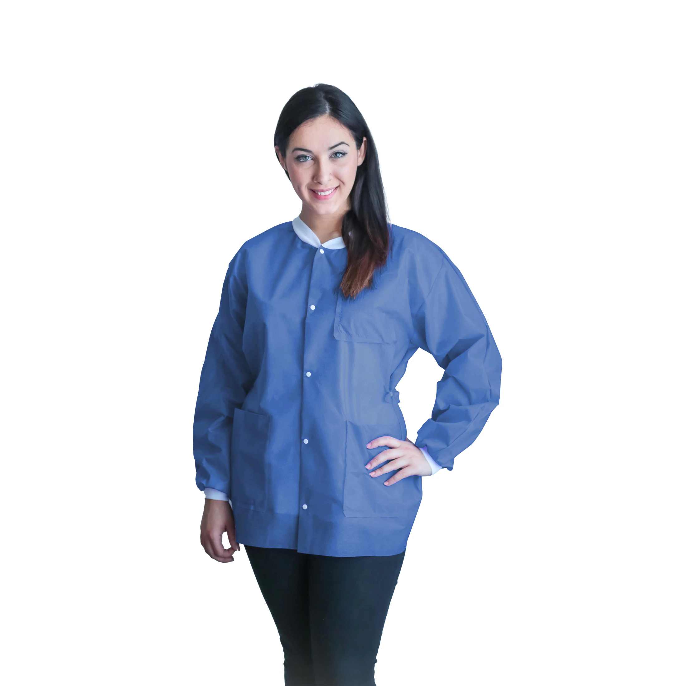 FitMe Disposable Lab Jacket, Medical Blue, Large, Non-Sterile, 10/Bag, UGJ-6513-L