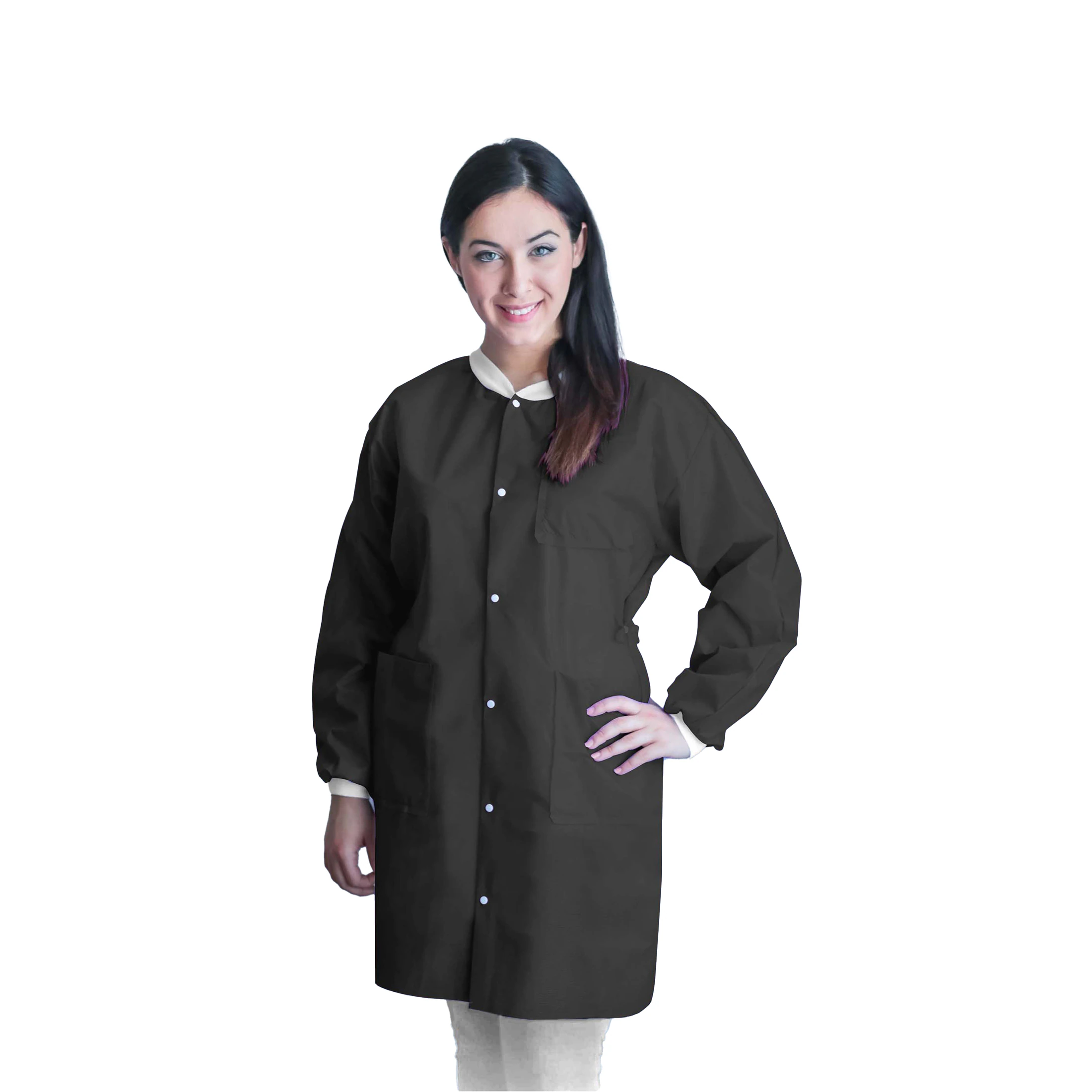 FitMe Disposable Lab Coat, XX-Large, Black, 10/Bag, UGC-6600-XXL
