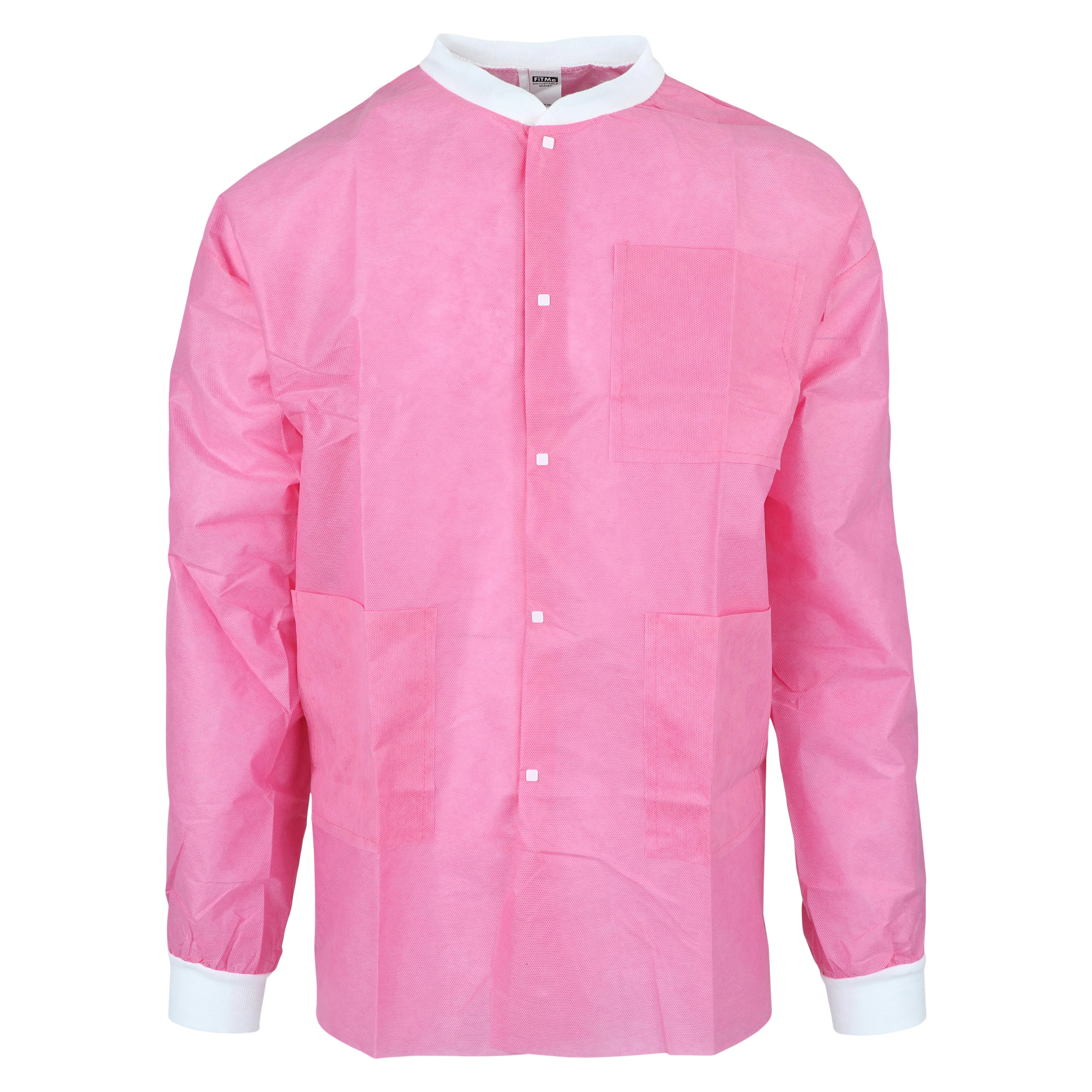 Dukal FitMe Disposable Lab Jacket, Raspberry Pink, XX-Large, 10/Pack, UGJ-6509-XXL