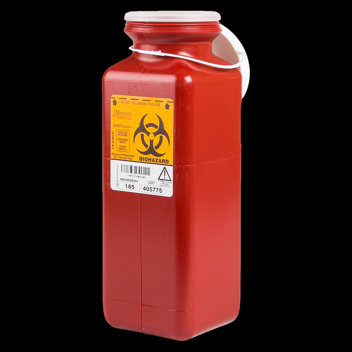 Medegen Sharps-Tainers 185 Sharps Container, 1.7 qt, Red, 20/Case