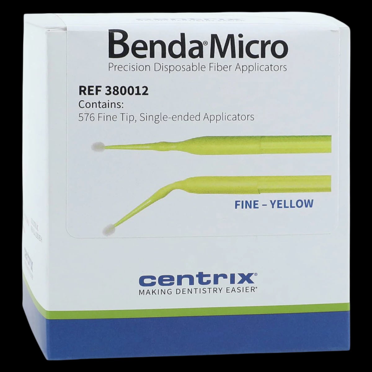 Benda® Micro Fine Single-Ended Applicators, 1.5 mm, Yellow, 576/Pk, 380012
