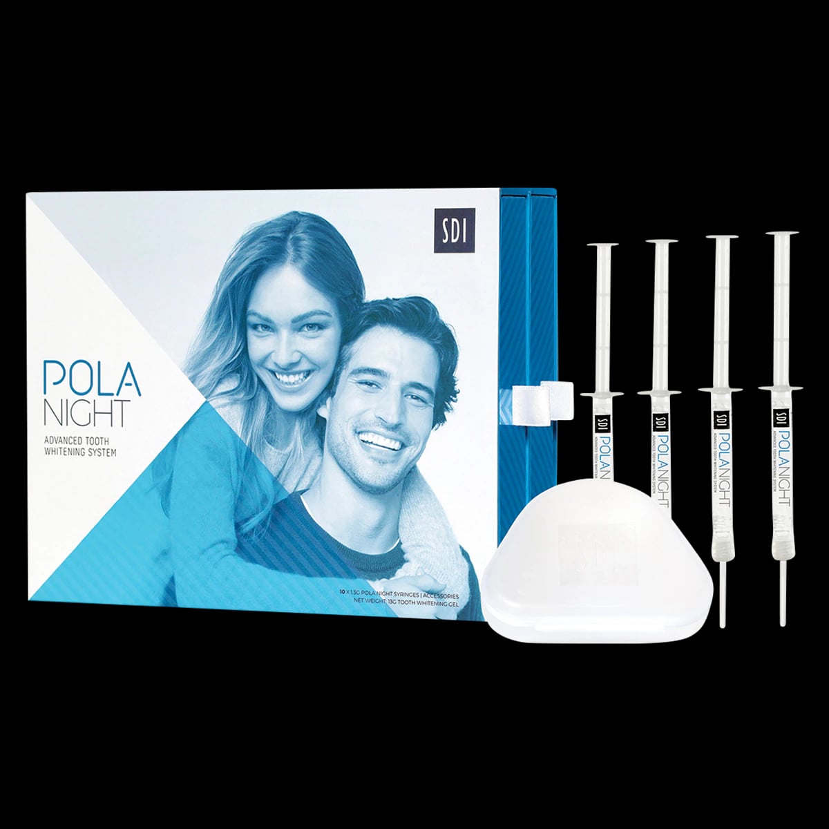 Pola Night Take-Home Tooth Whitening System, 10% Carbamide Peroxide, Spearmint, 1.3 g Syringes, 10-Syringe Kit, 7700107